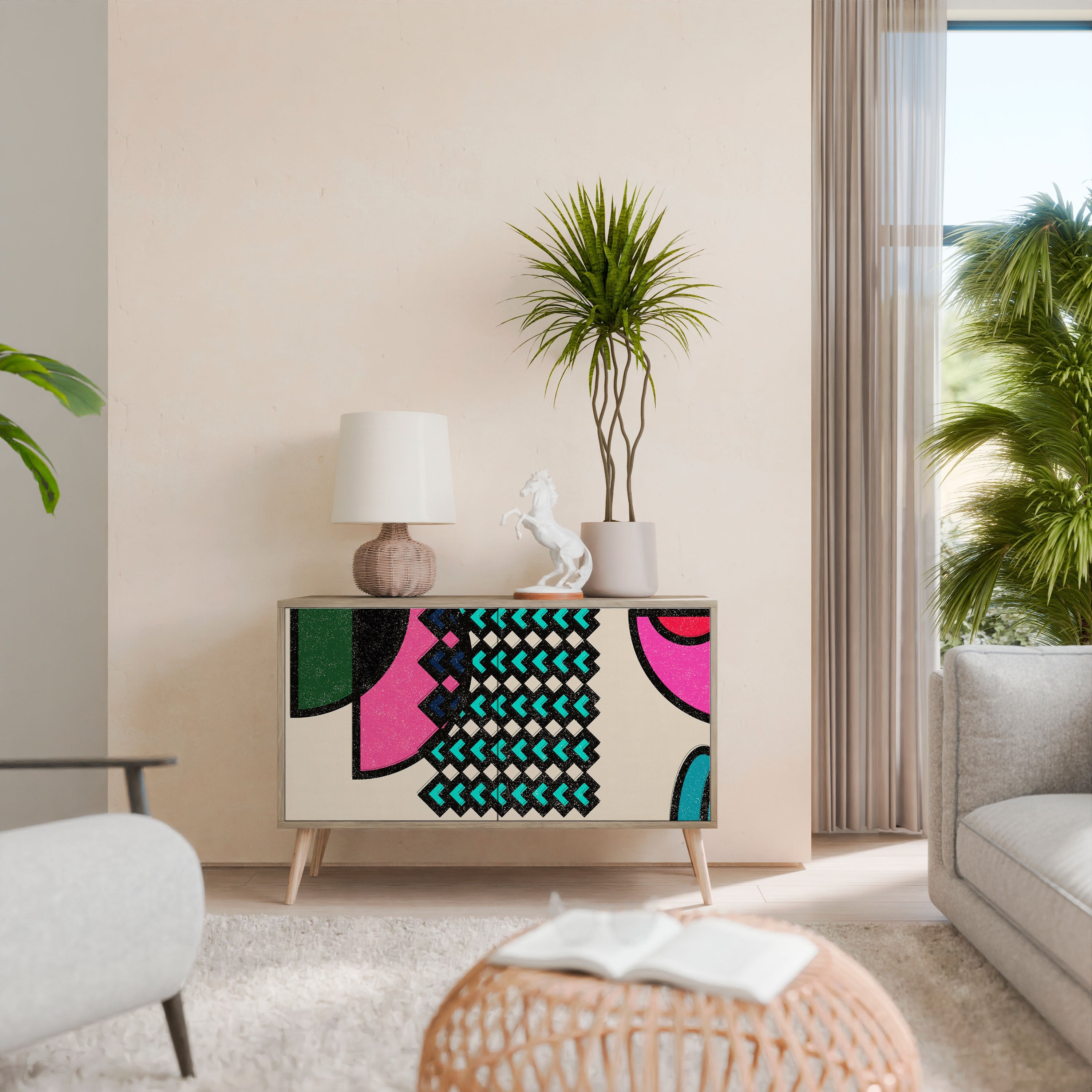 GEOMETRIC RHAPSODY 2-Door Sideboard in Oak Effect