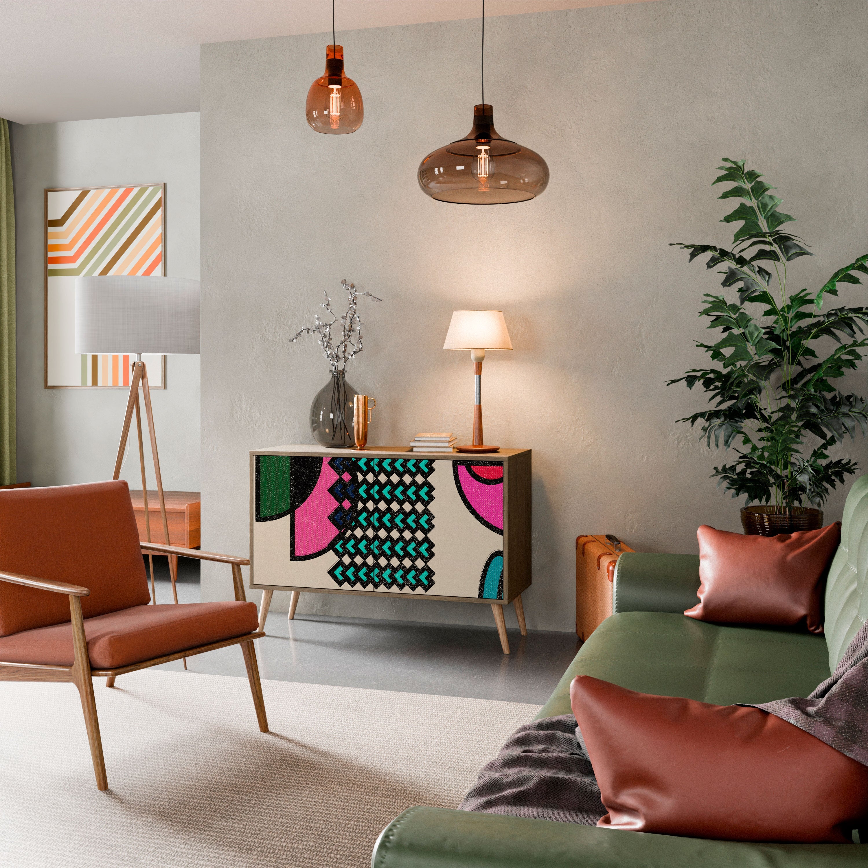 GEOMETRIC RHAPSODY 2-Door Sideboard in Oak Effect