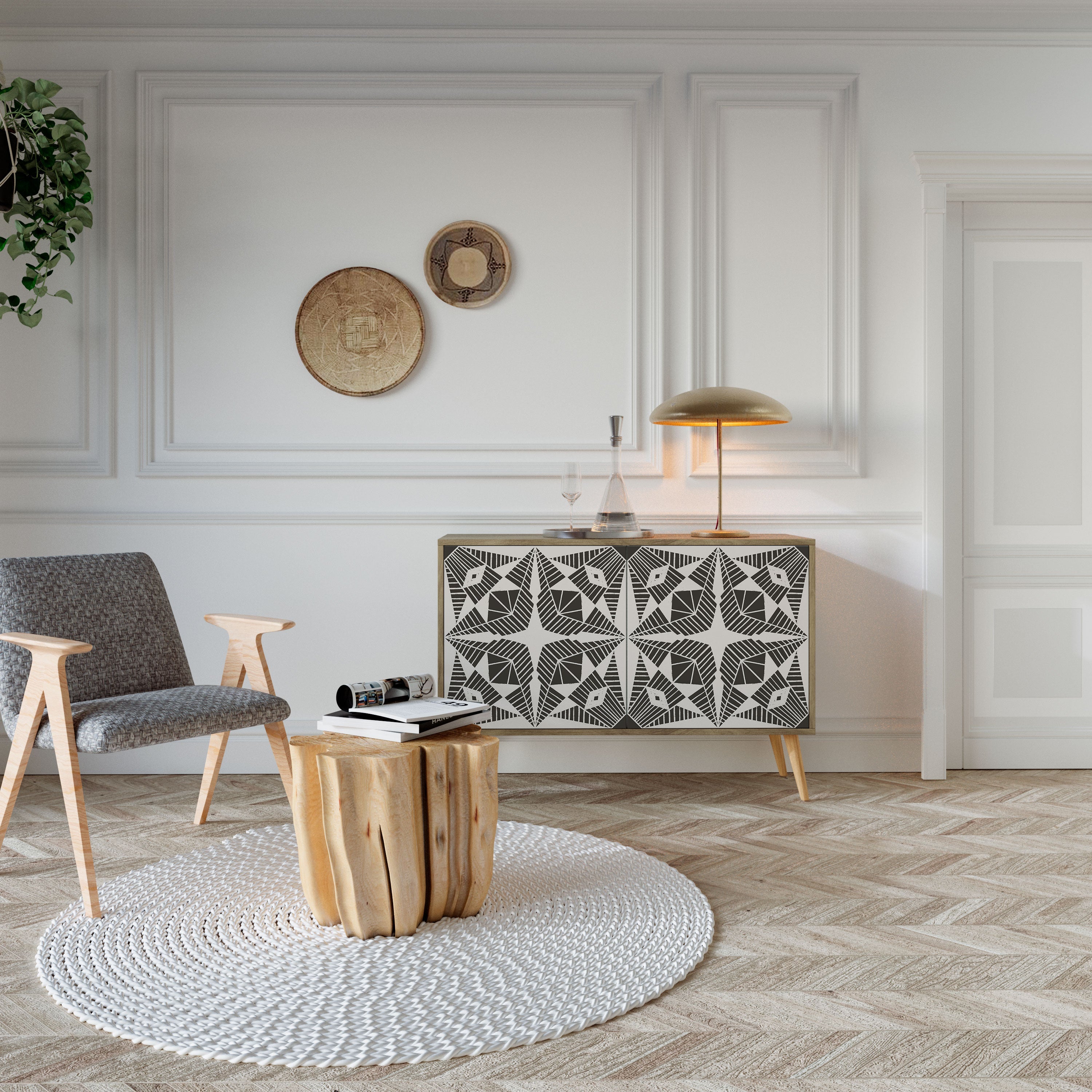 MONOCHROME NEXUS 2-Door Sideboard in Oak Effect