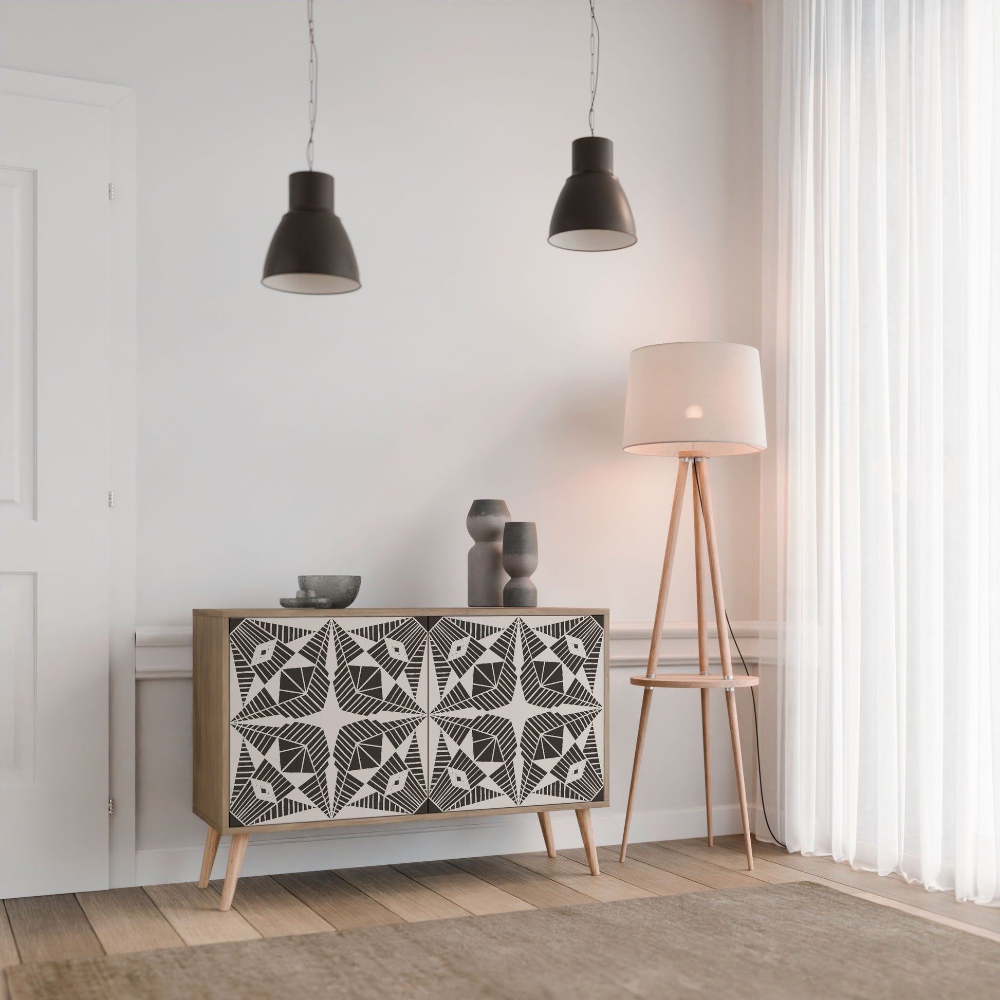 MONOCHROME NEXUS 2-Door Sideboard in Oak Effect