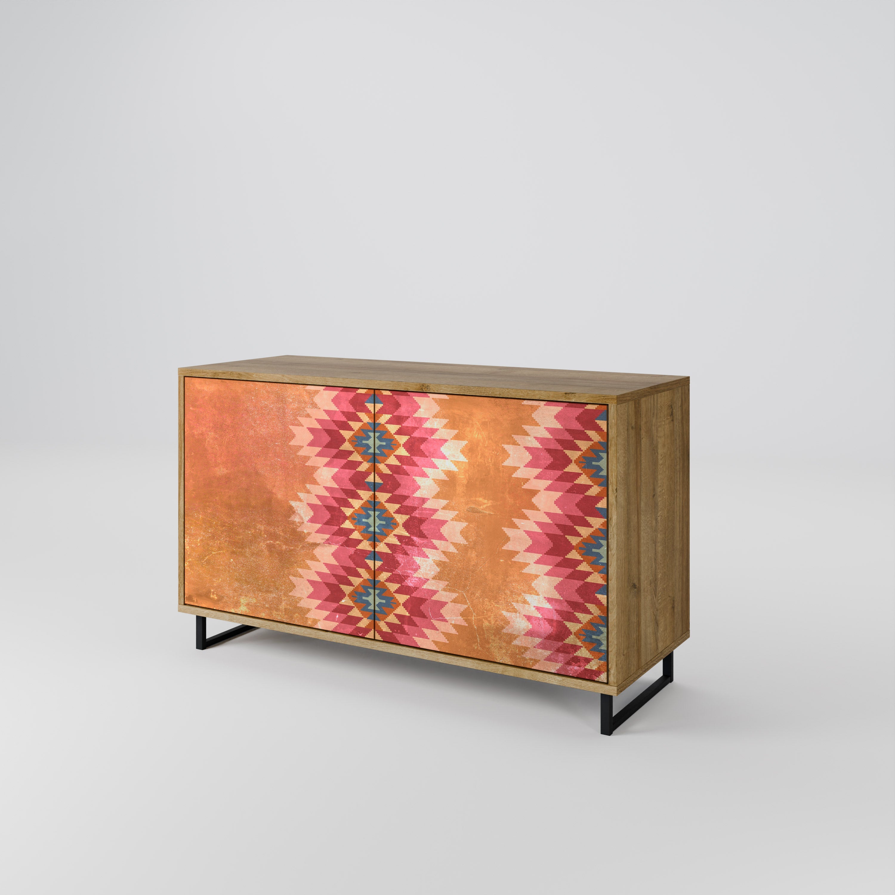 INDIAN FOLK 2-Door Sideboard in Oak Effect