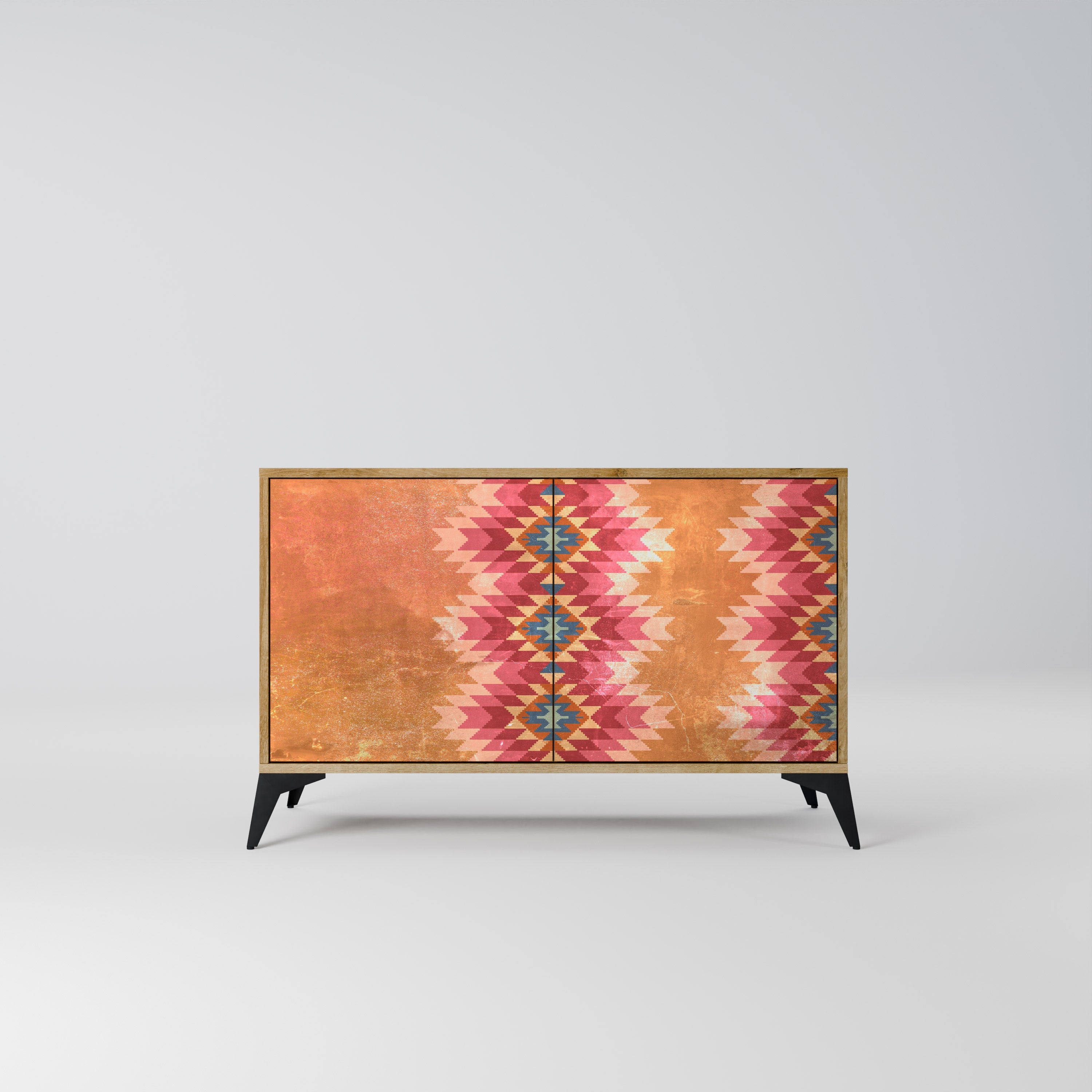 INDIAN FOLK 2-Door Sideboard in Oak Effect