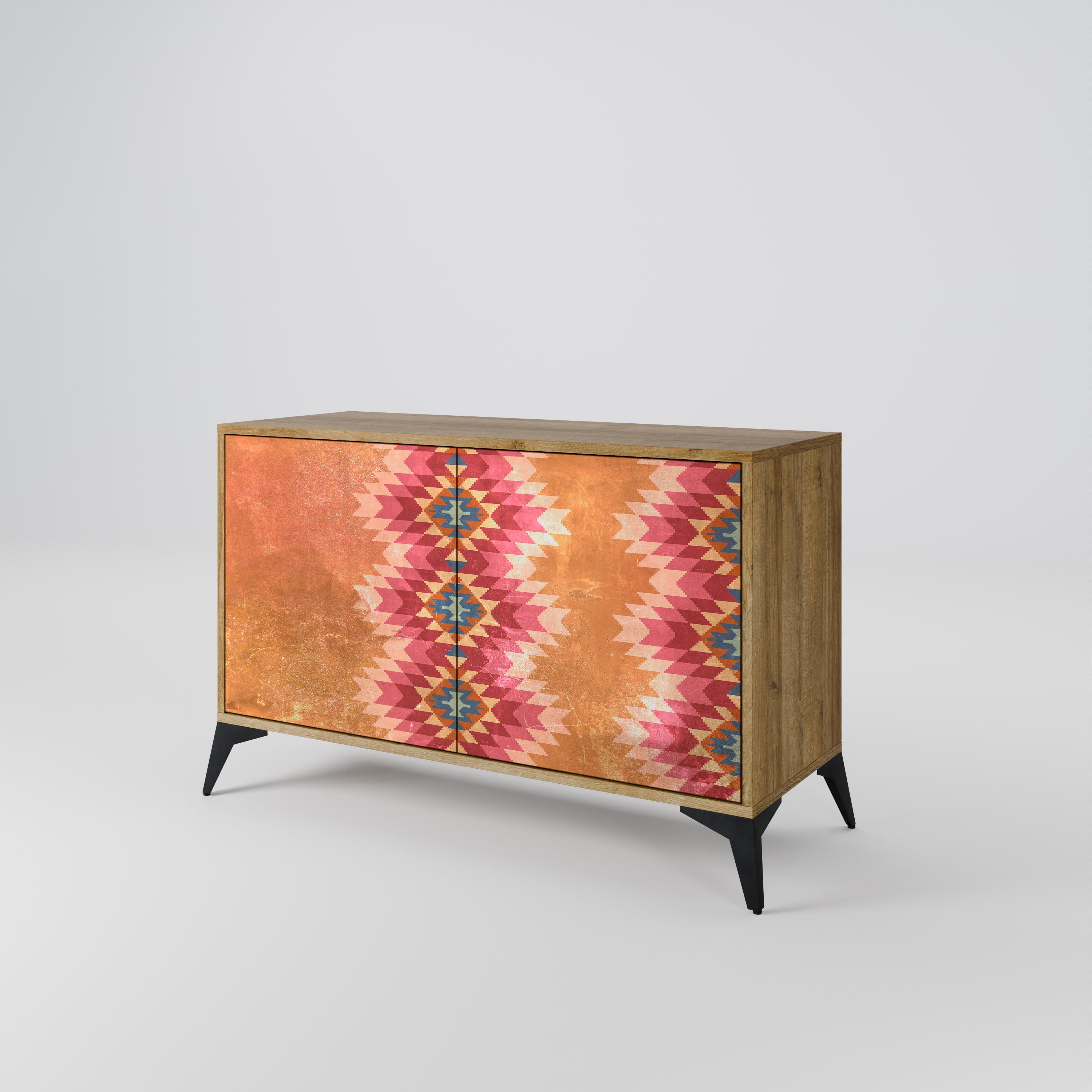 INDIAN FOLK 2-Door Sideboard in Oak Effect