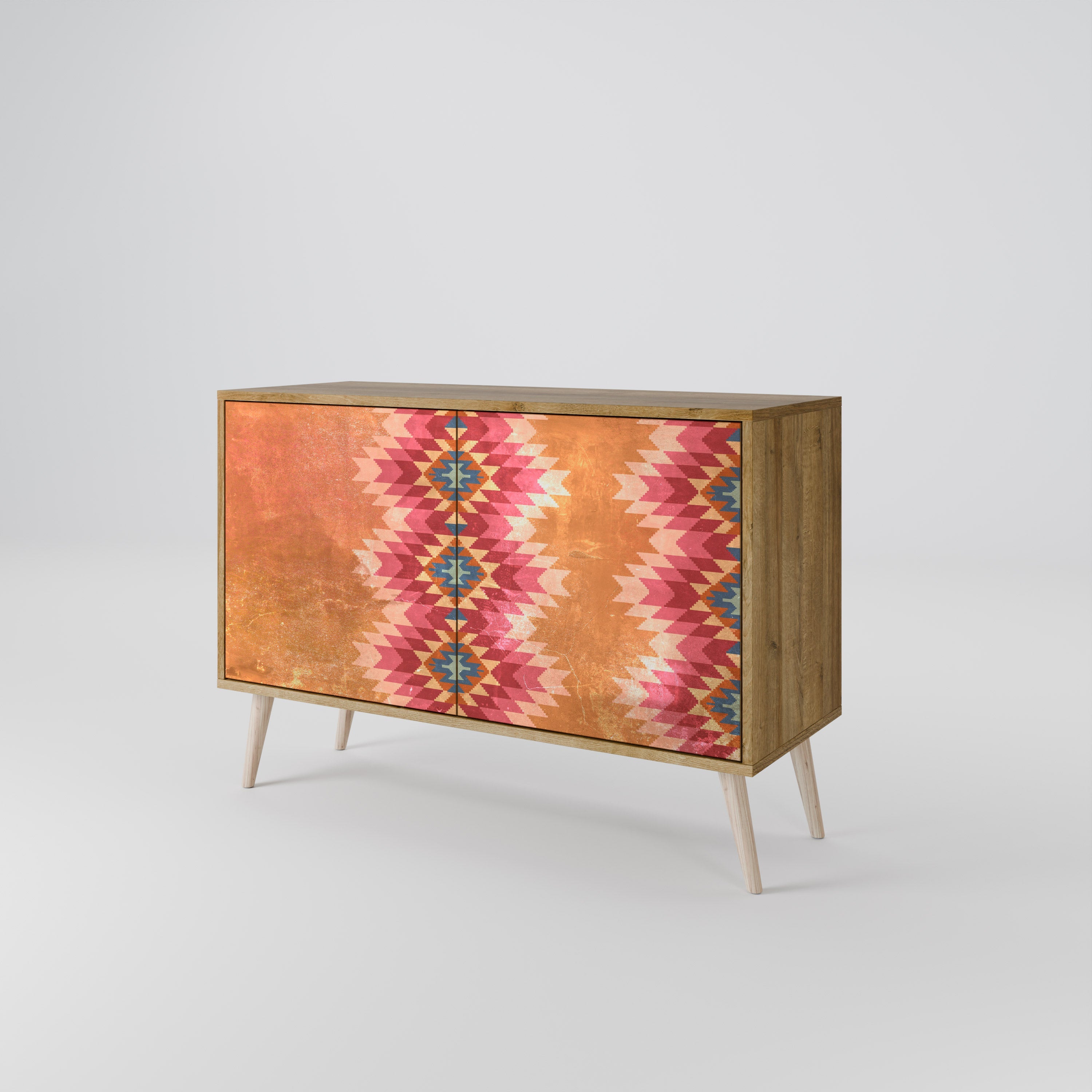 INDIAN FOLK 2-Door Sideboard in Oak Effect