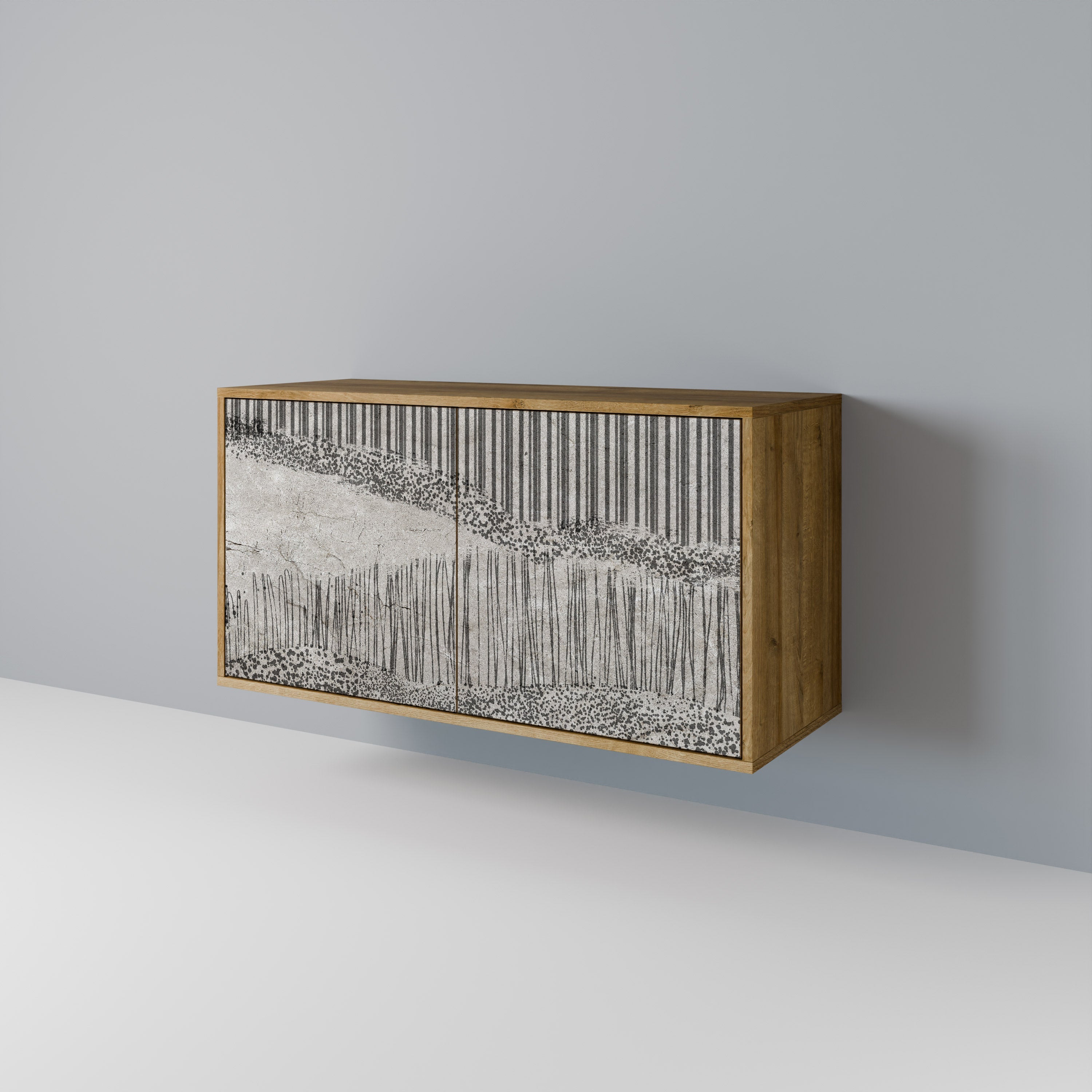 GRAIN LINES 2-Door Sideboard in Oak Effect