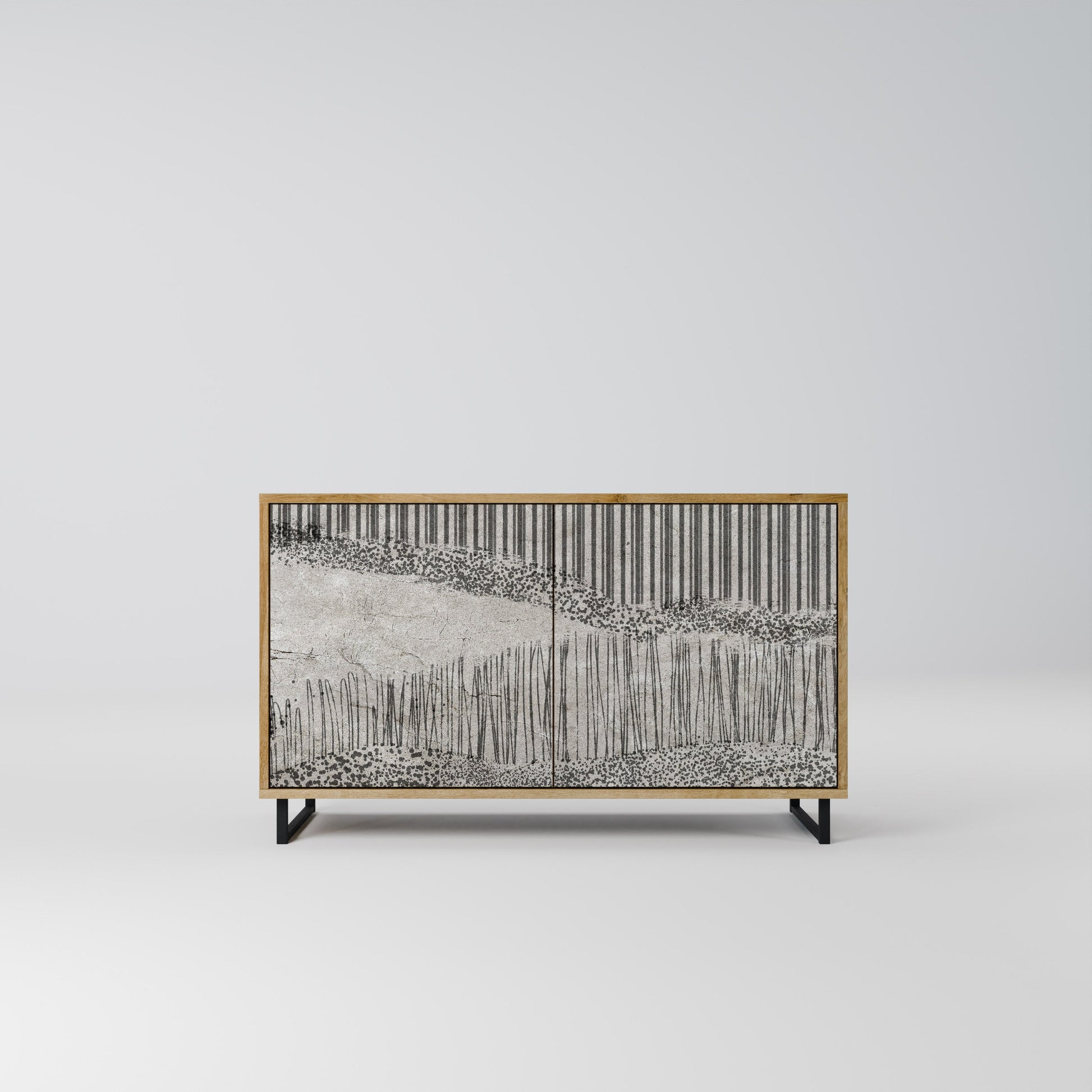 GRAIN LINES 2-Door Sideboard in Oak Effect