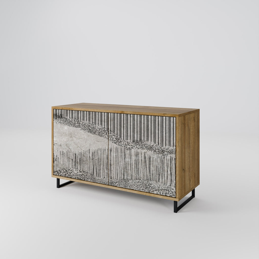 GRAIN LINES 2-Door Sideboard in Oak Effect