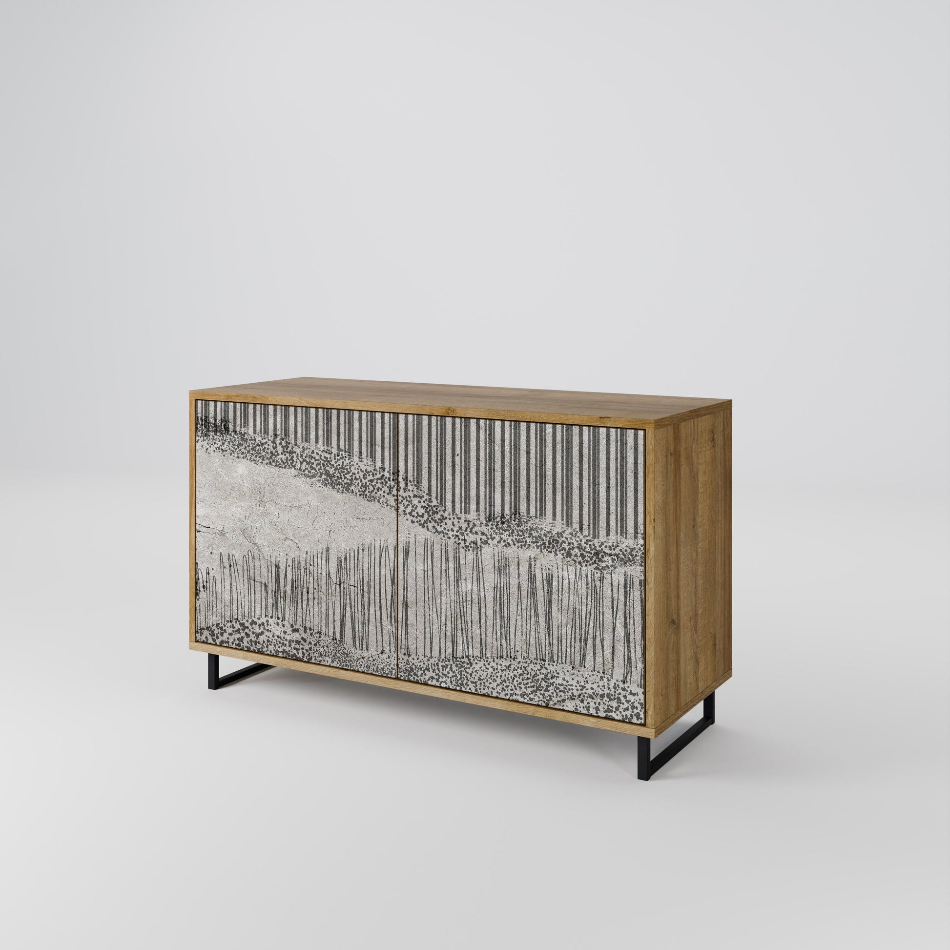GRAIN LINES 2-Door Sideboard in Oak Effect
