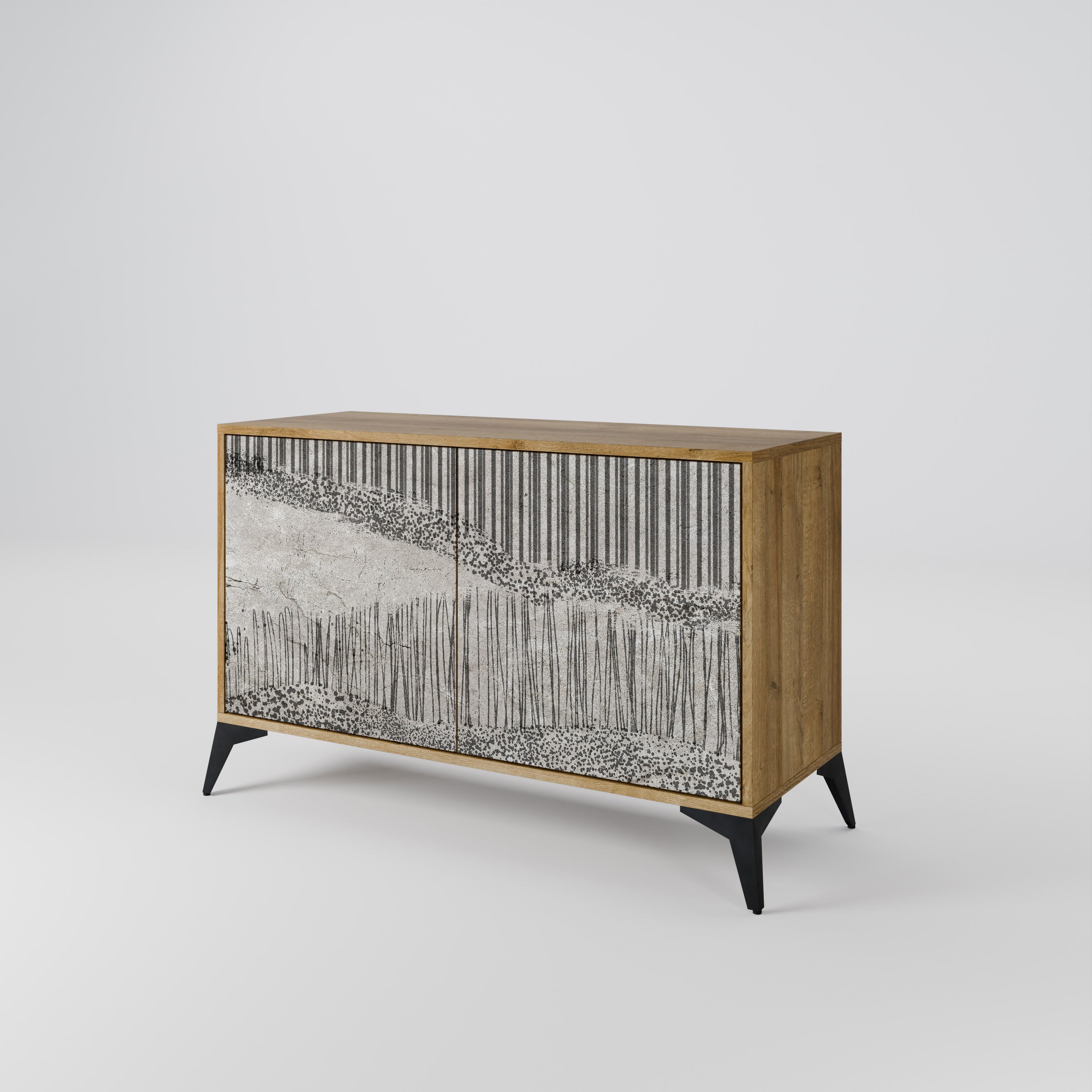 GRAIN LINES 2-Door Sideboard in Oak Effect