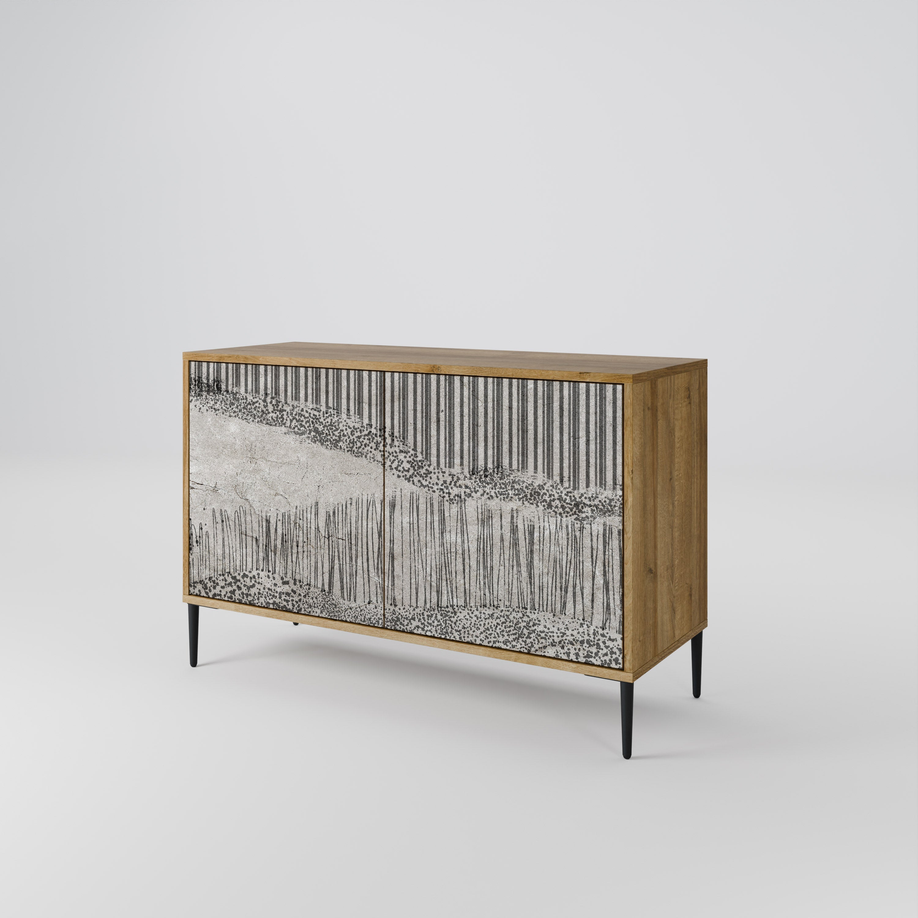 GRAIN LINES 2-Door Sideboard in Oak Effect