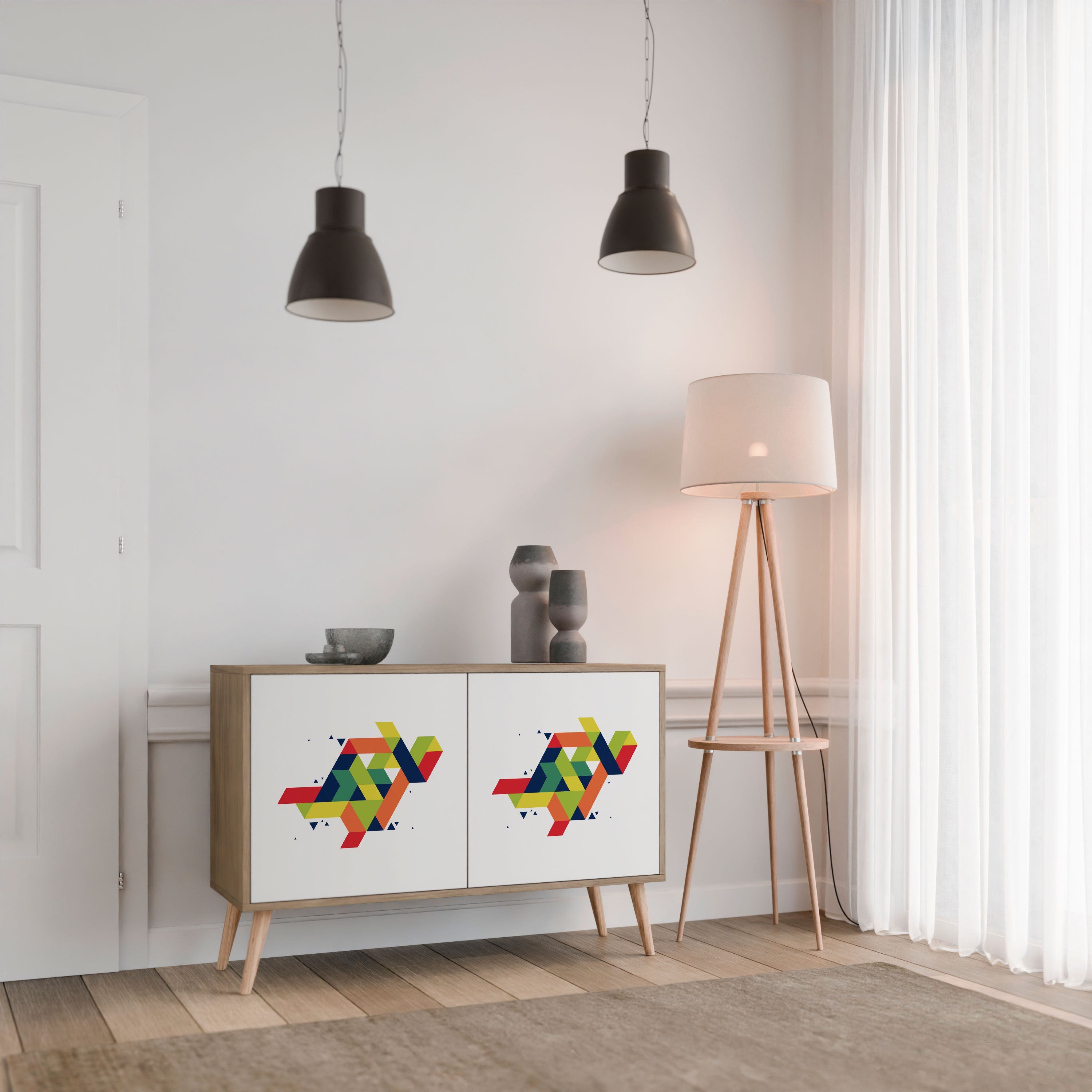 FUTURE SIGN 2-Door Sideboard in Oak Effect