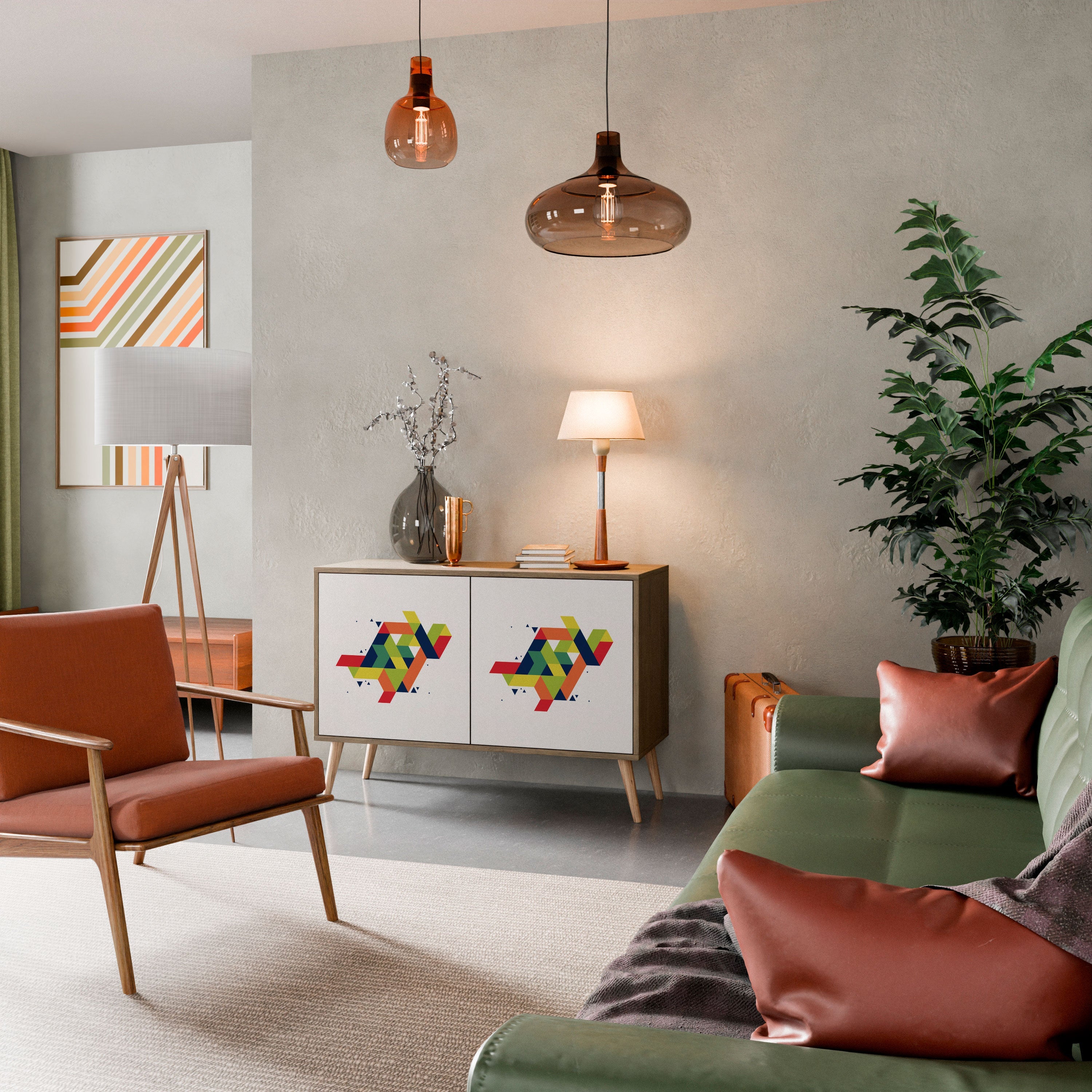 FUTURE SIGN 2-Door Sideboard in Oak Effect