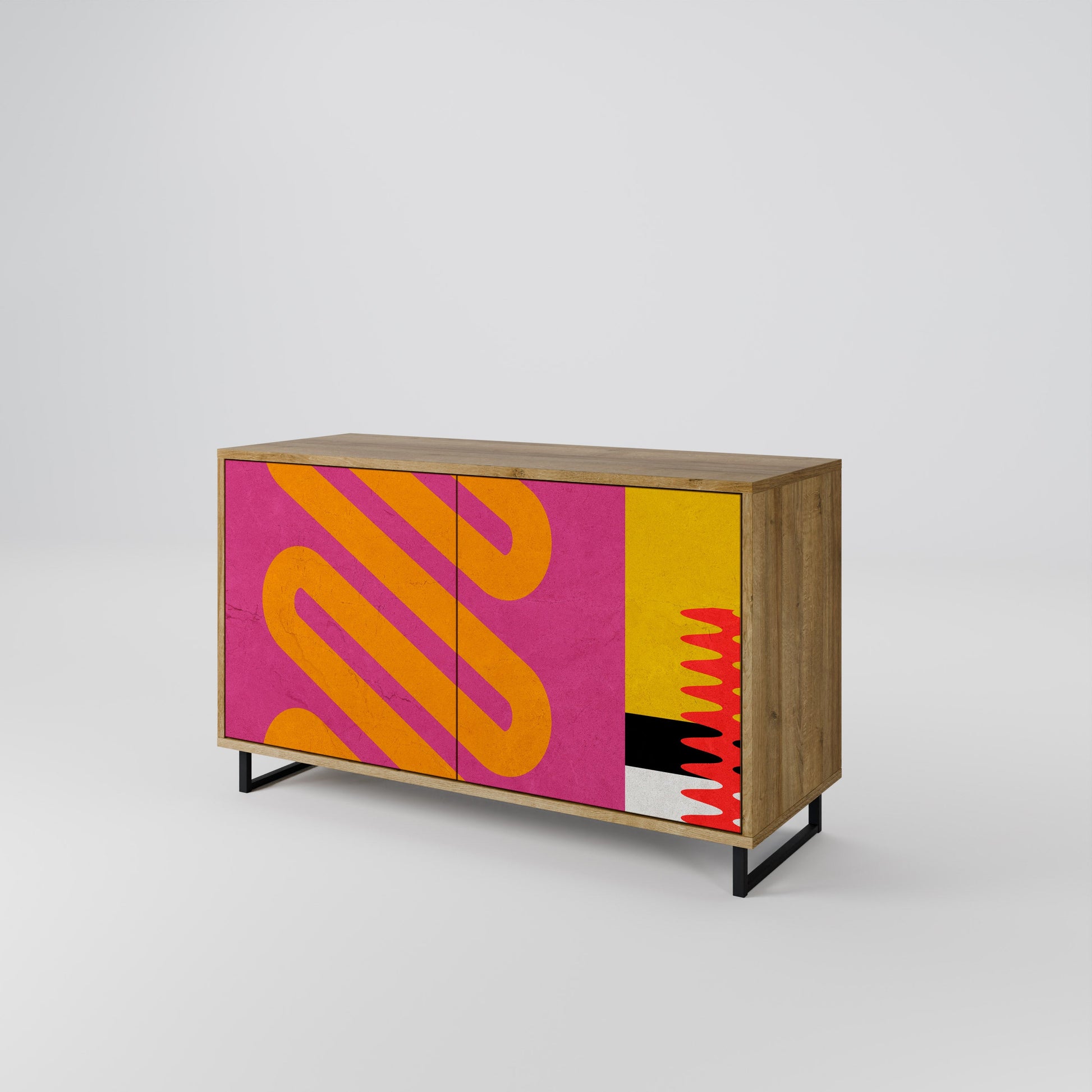 VIVID ART 2-Door Sideboard in Oak Effect