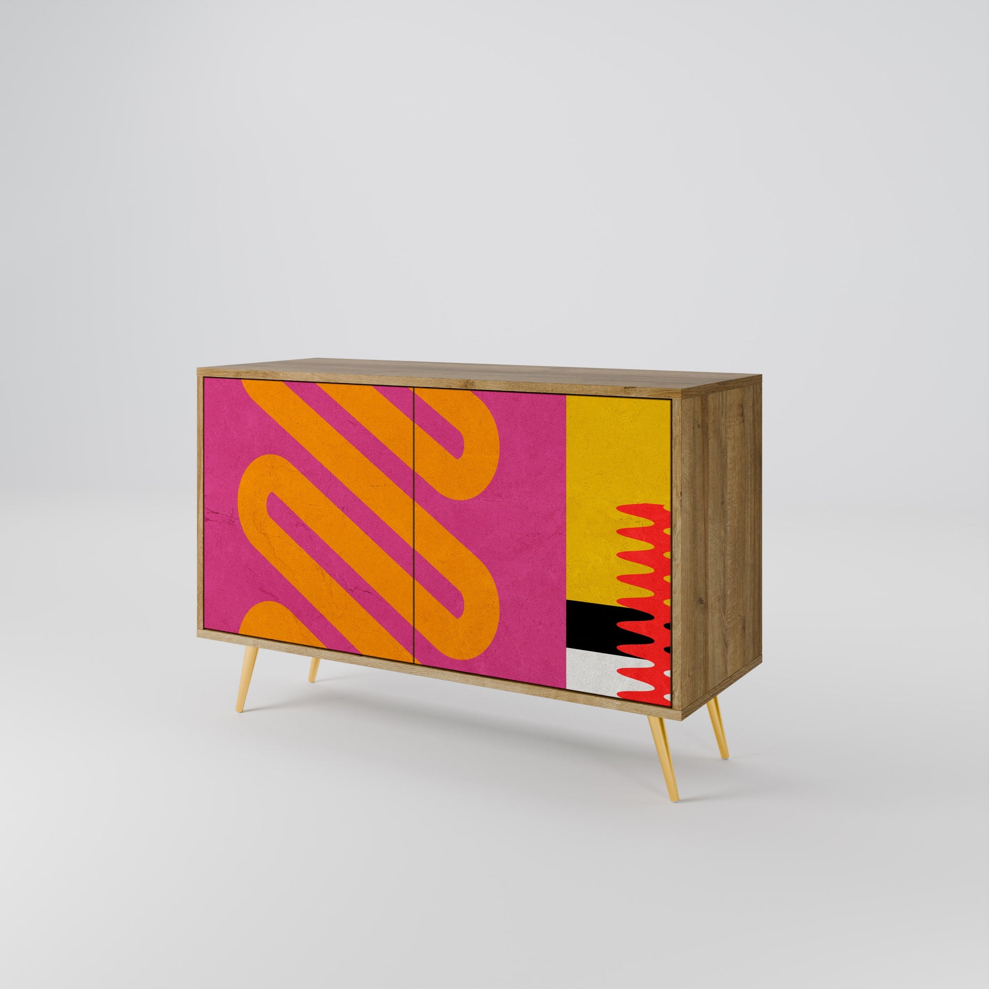 VIVID ART 2-Door Sideboard in Oak Effect