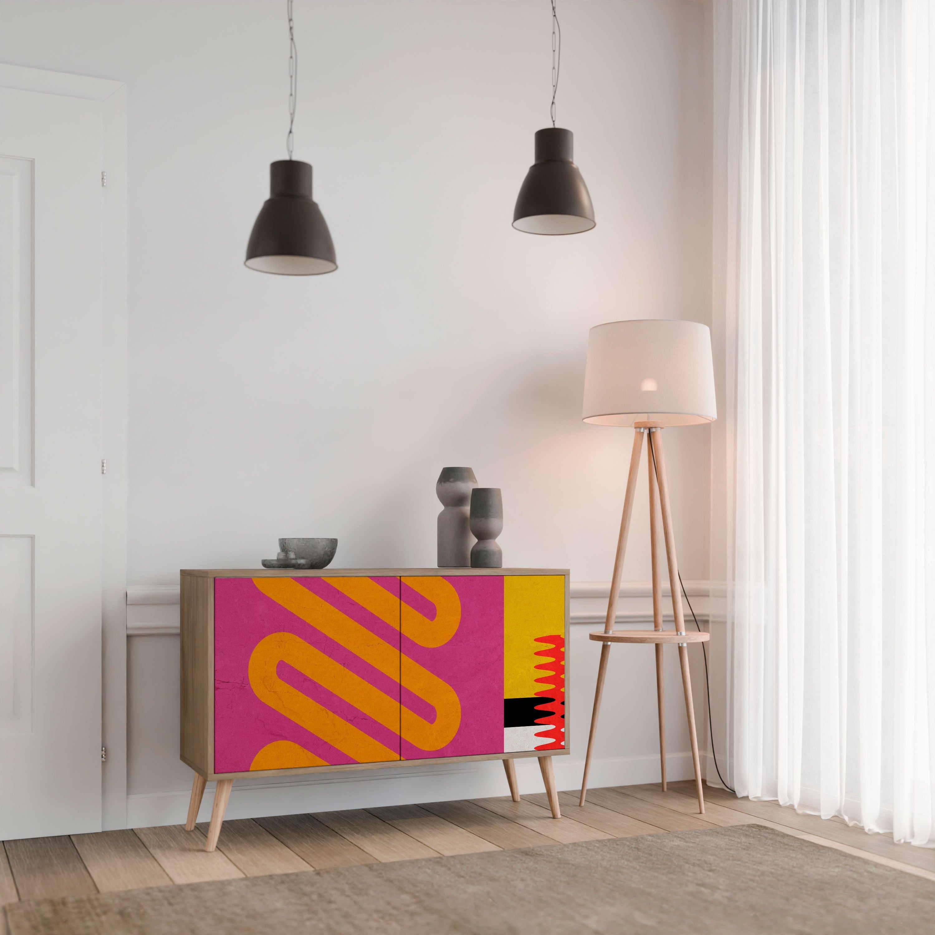 VIVID ART 2-Door Sideboard in Oak Effect