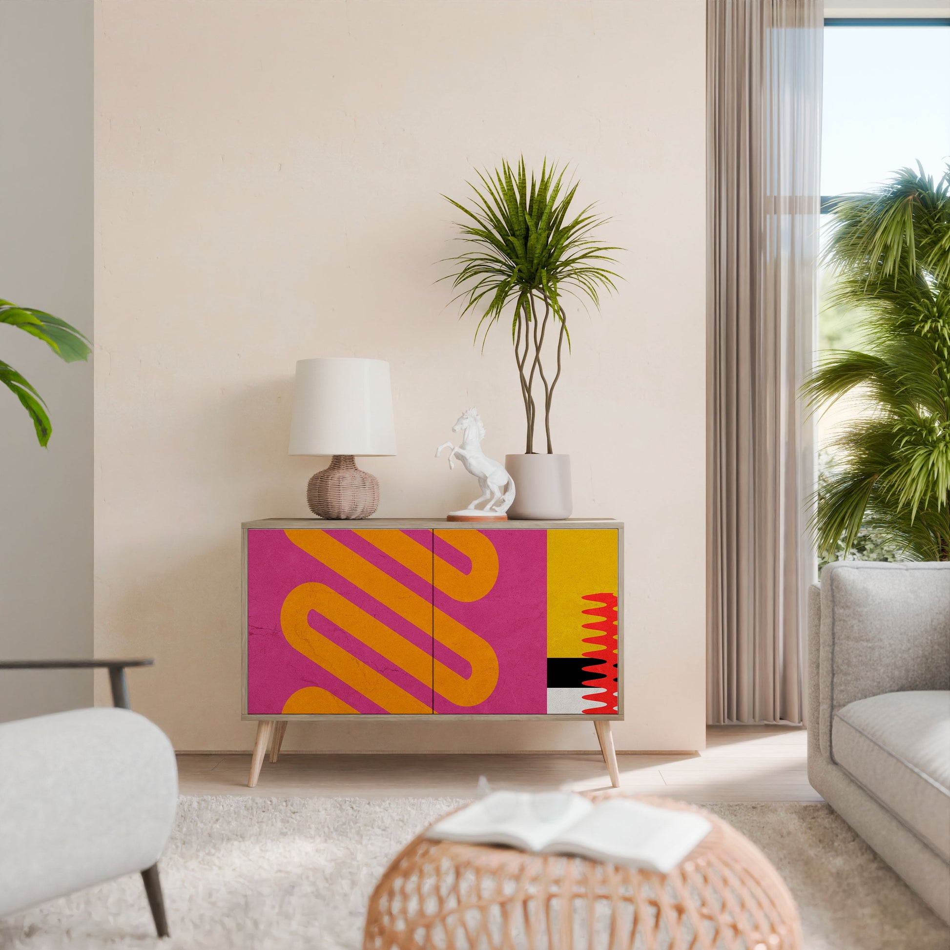 VIVID ART 2-Door Sideboard in Oak Effect
