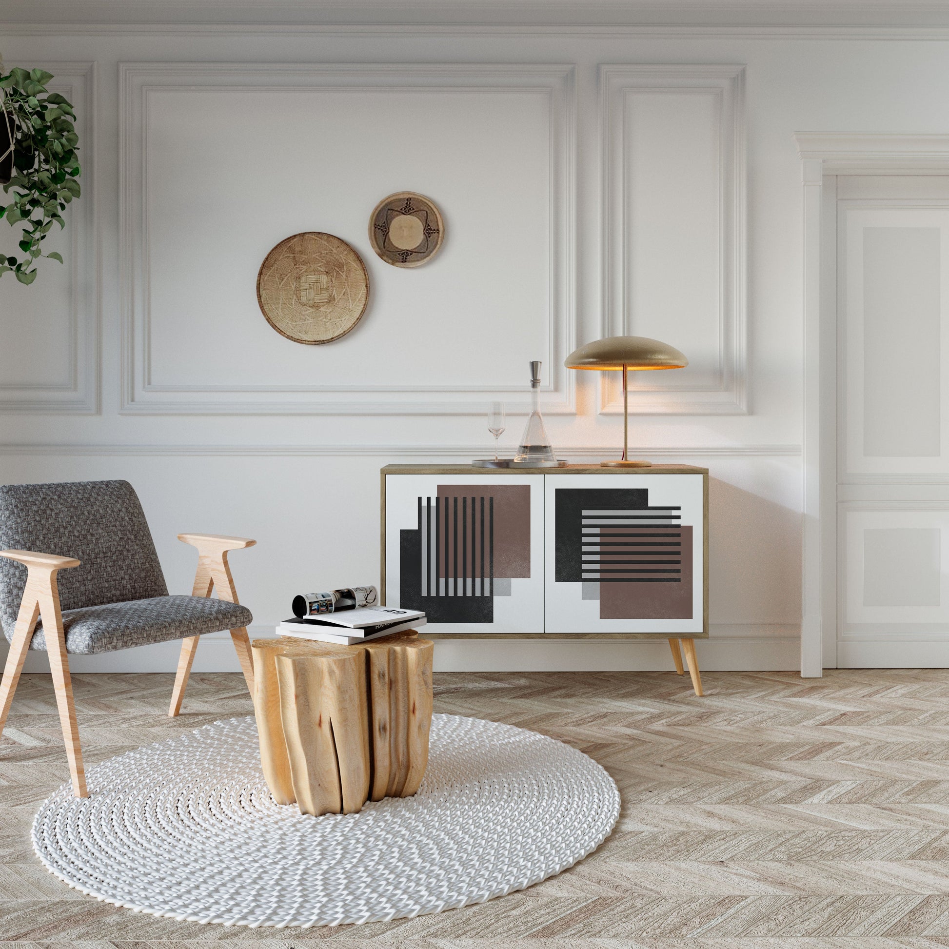 SHADOW SYNCHRONY 2-Door Sideboard in Oak Effect