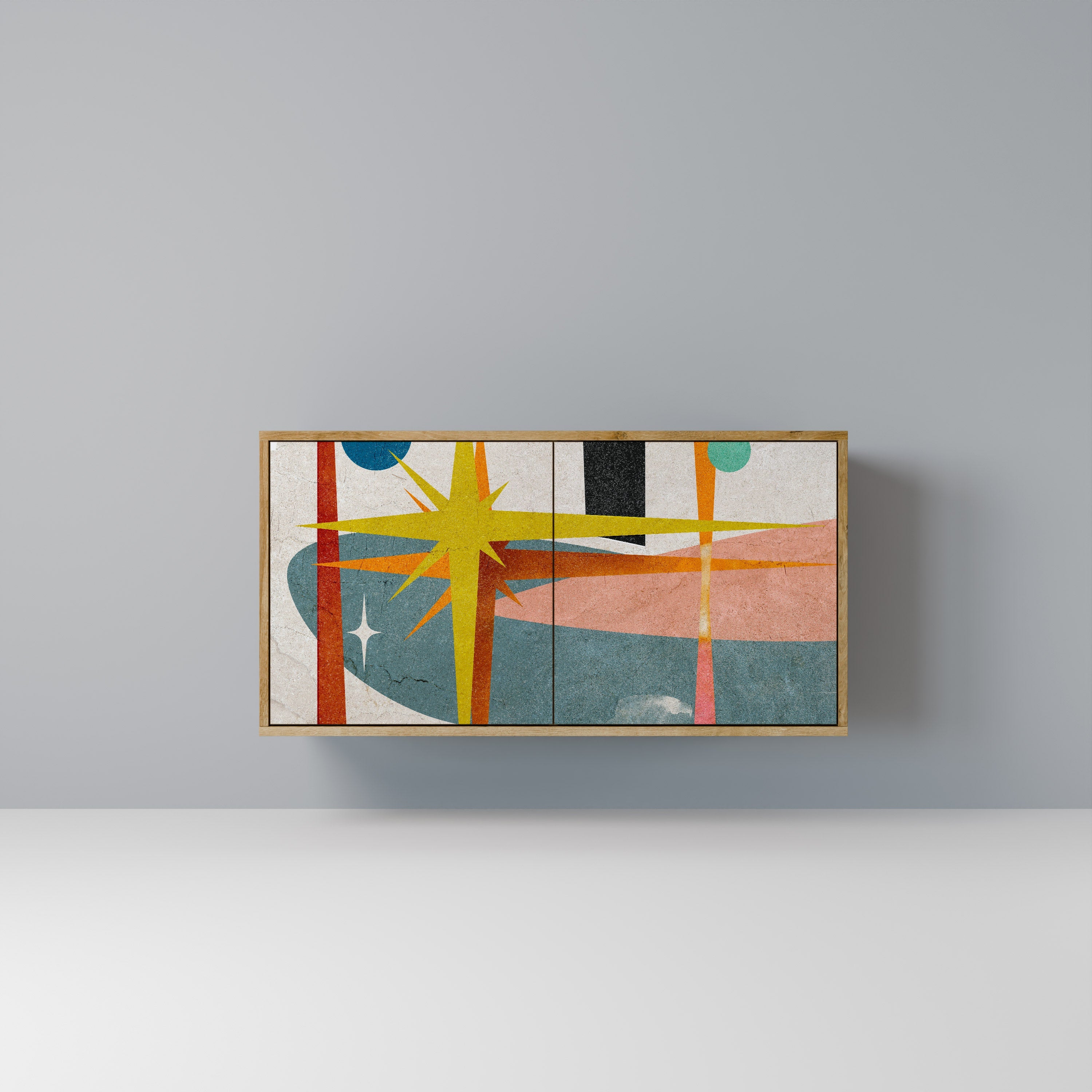 INTERSTELLAR VIBES 2-Door Sideboard in Oak Effect