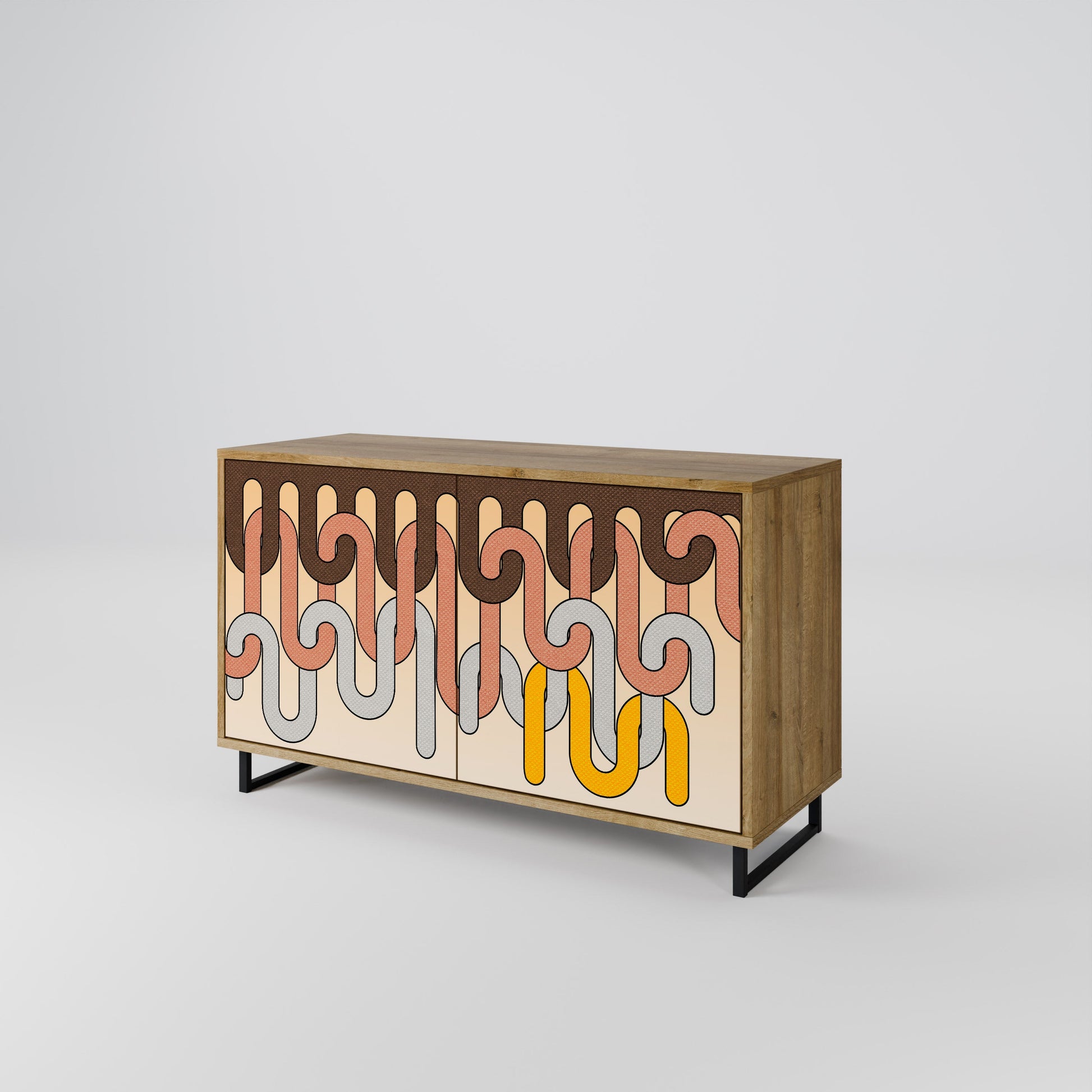 COLORFUL STRINGS 2-Door Sideboard in Oak Effect