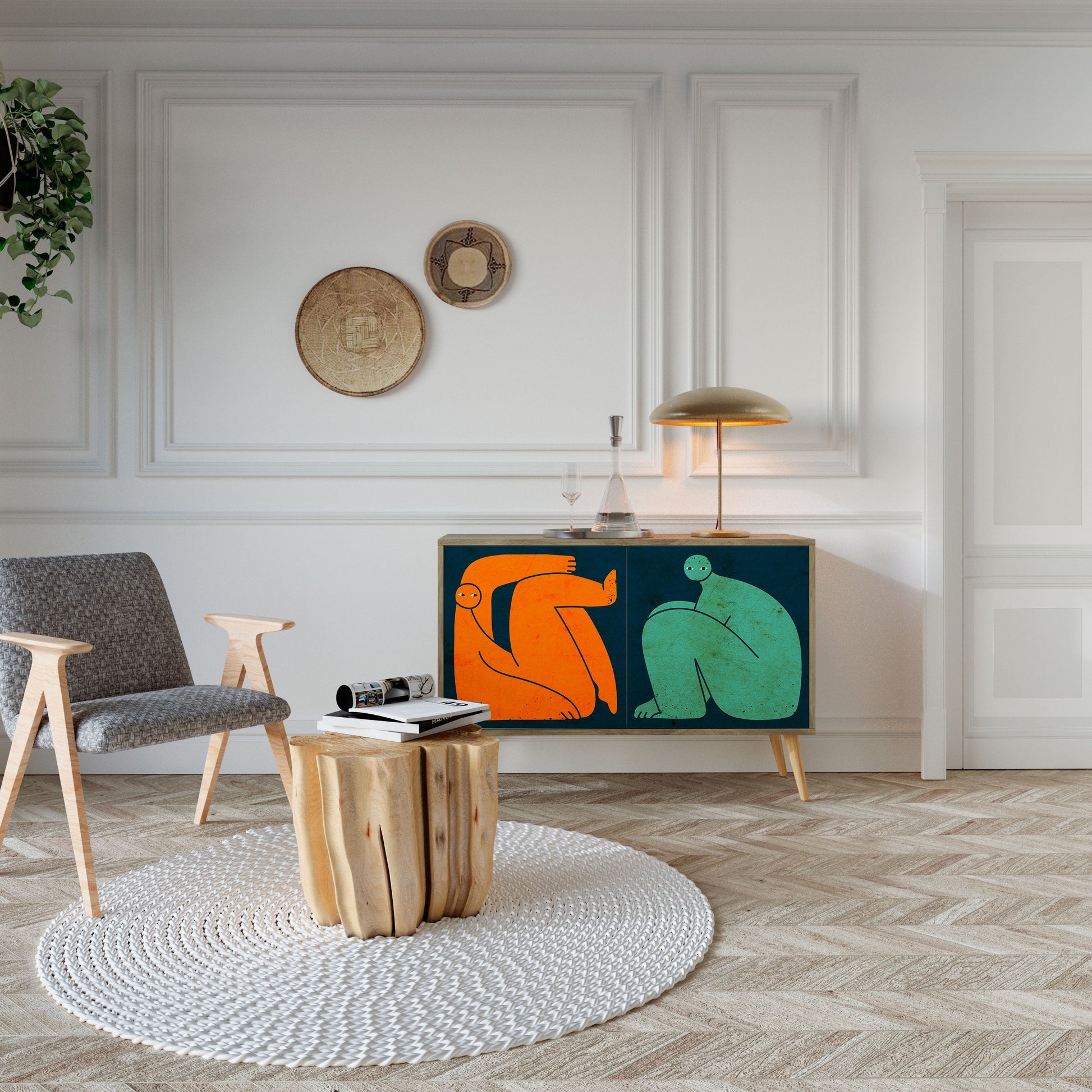 TOGETHER BUT SEPARATELY 2-Door Sideboard in Oak Effect