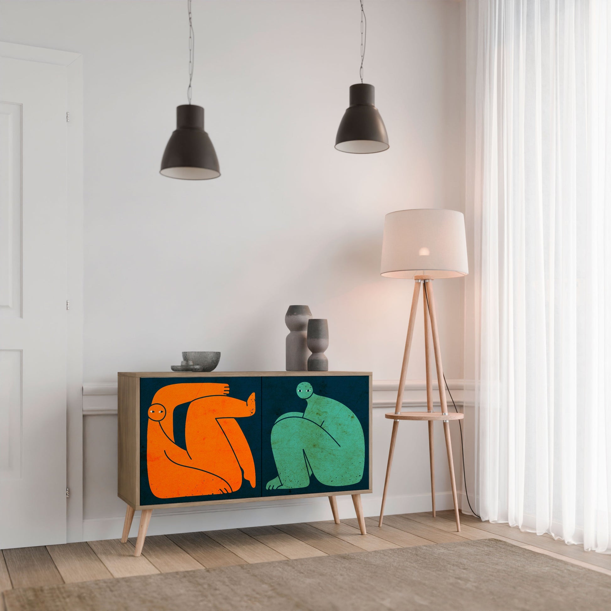 TOGETHER BUT SEPARATELY 2-Door Sideboard in Oak Effect