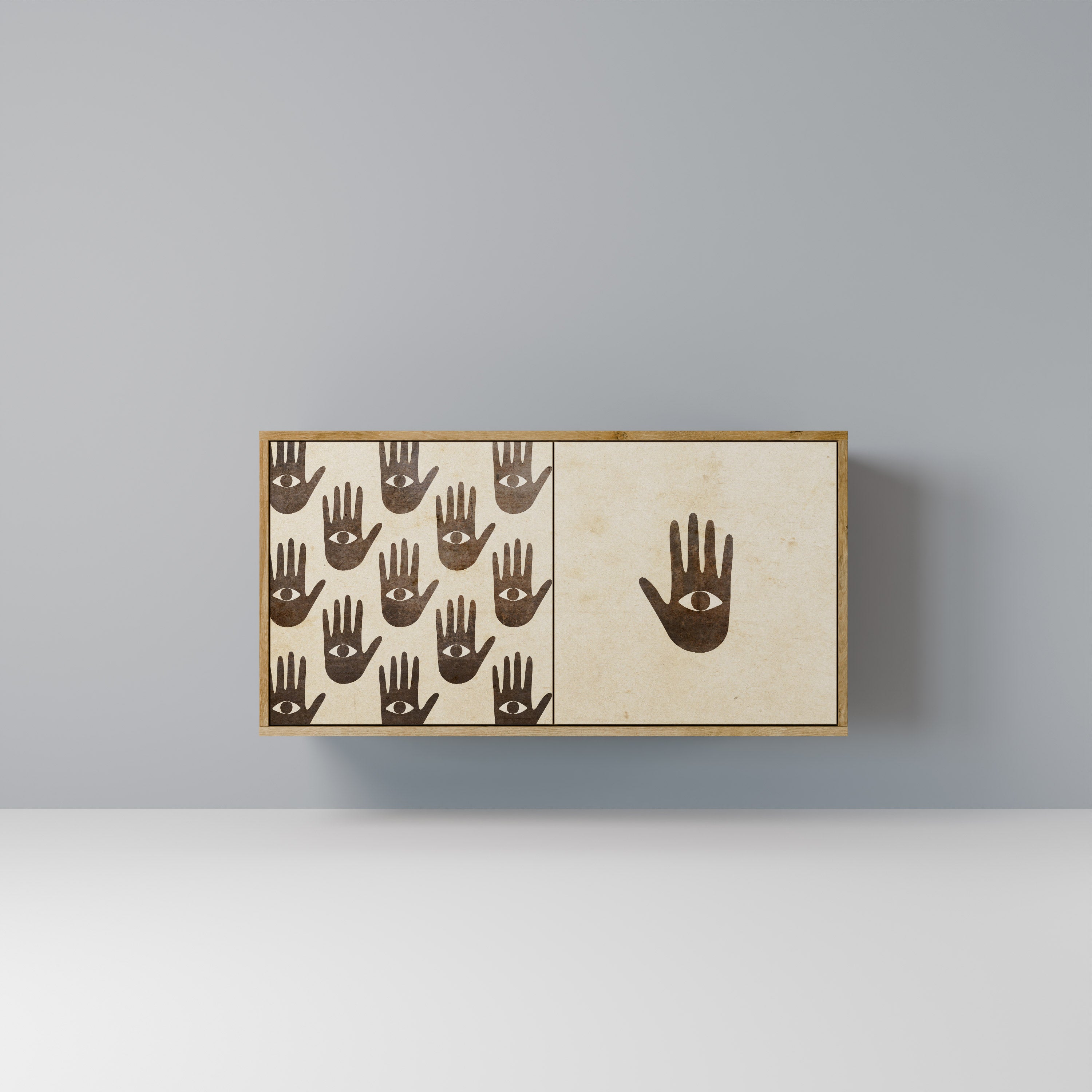 VOIR PLUS Buffet 2 portes effet chêne