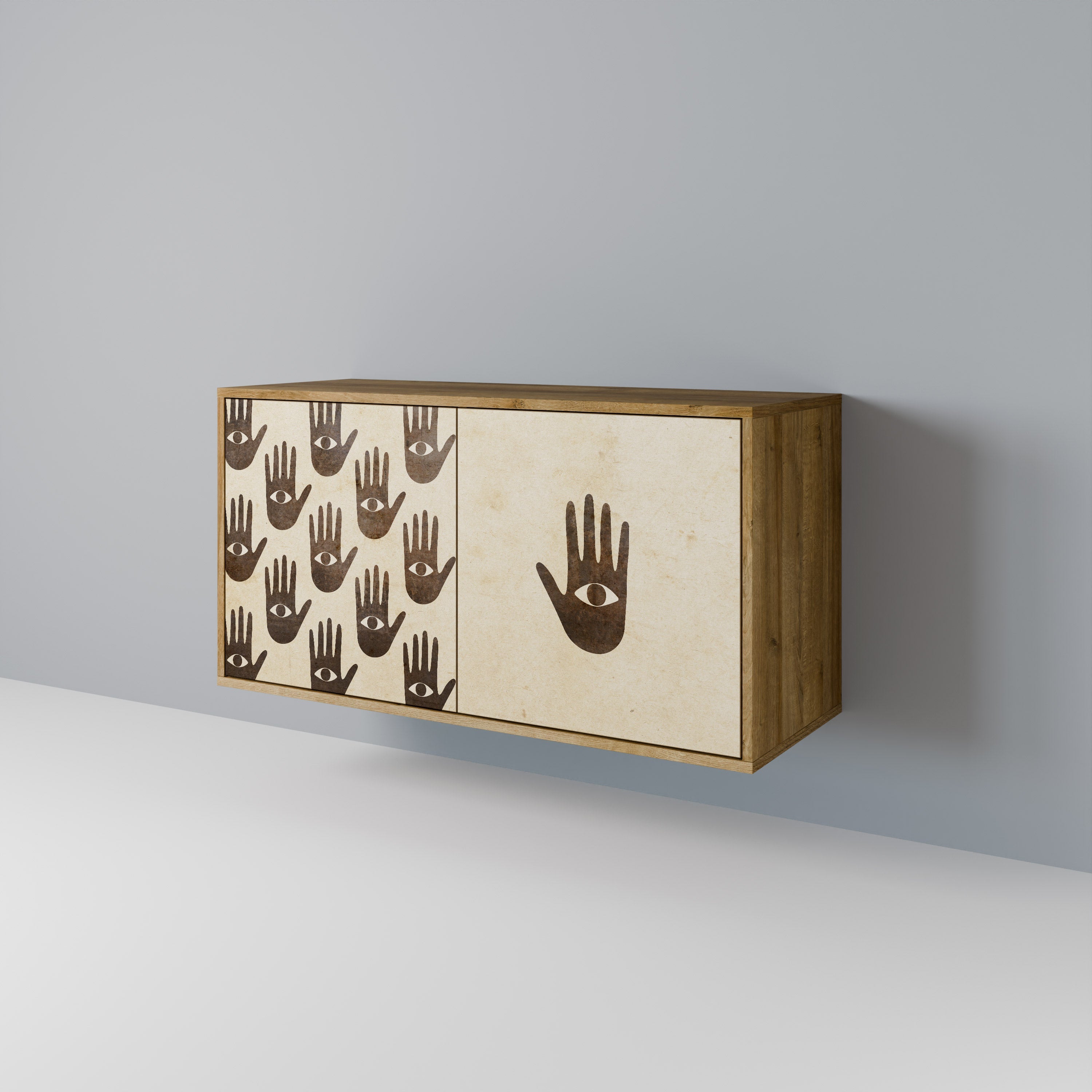 VOIR PLUS Buffet 2 portes effet chêne