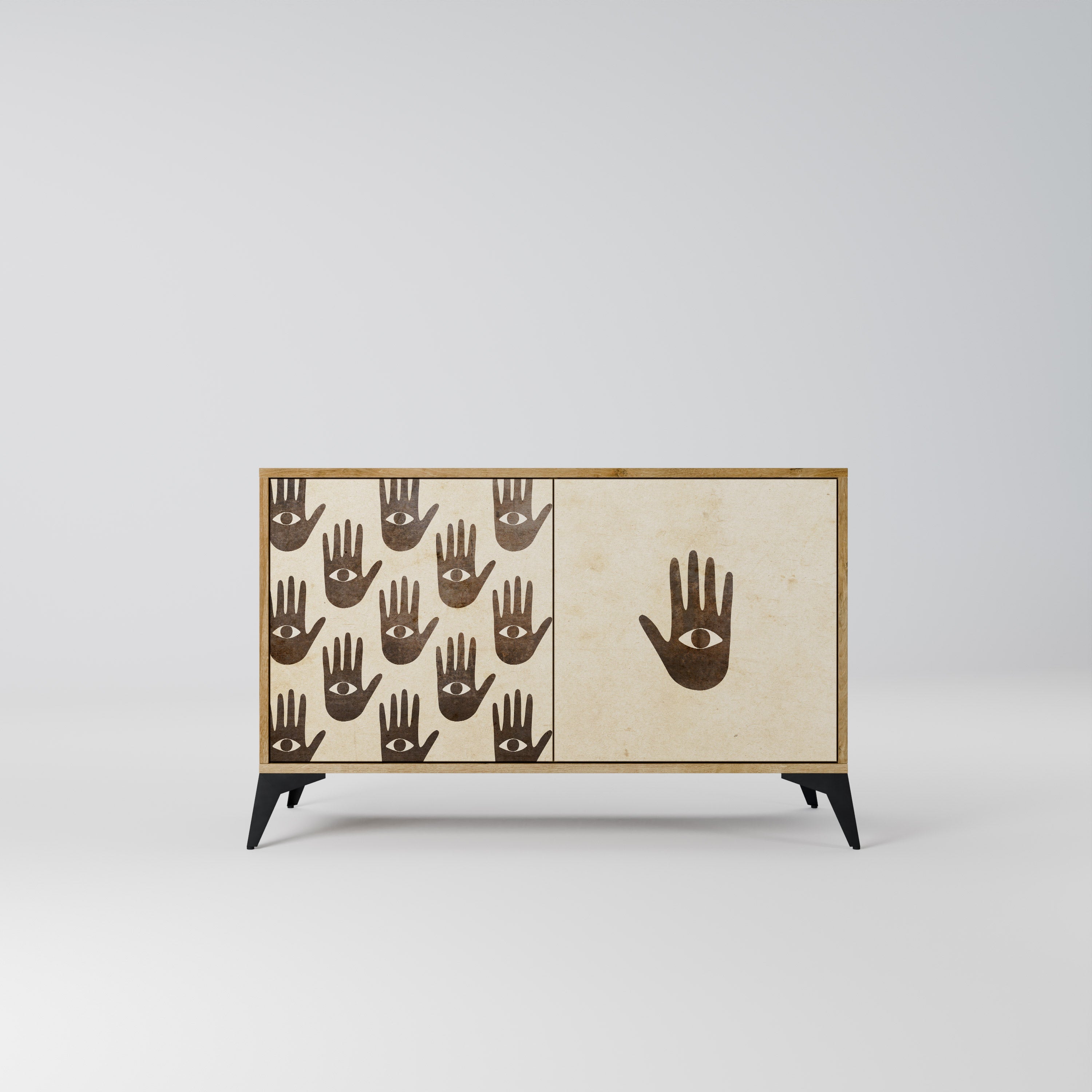 VOIR PLUS Buffet 2 portes effet chêne