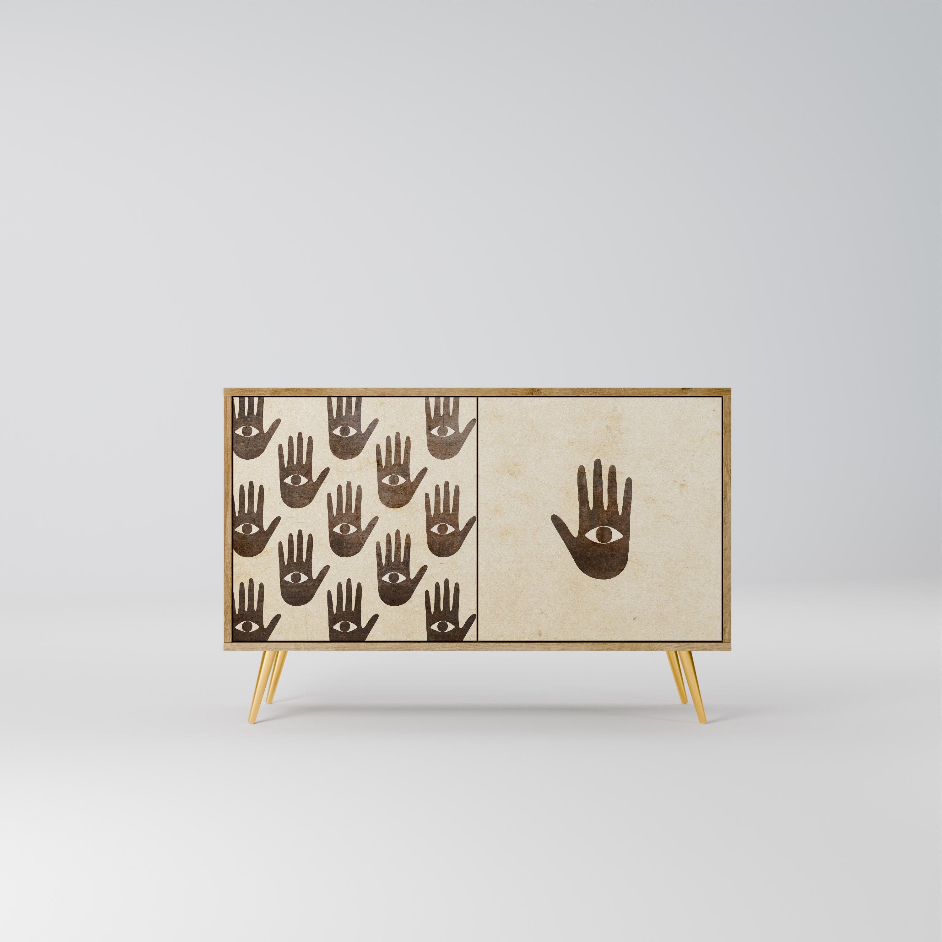 VOIR PLUS Buffet 2 portes effet chêne