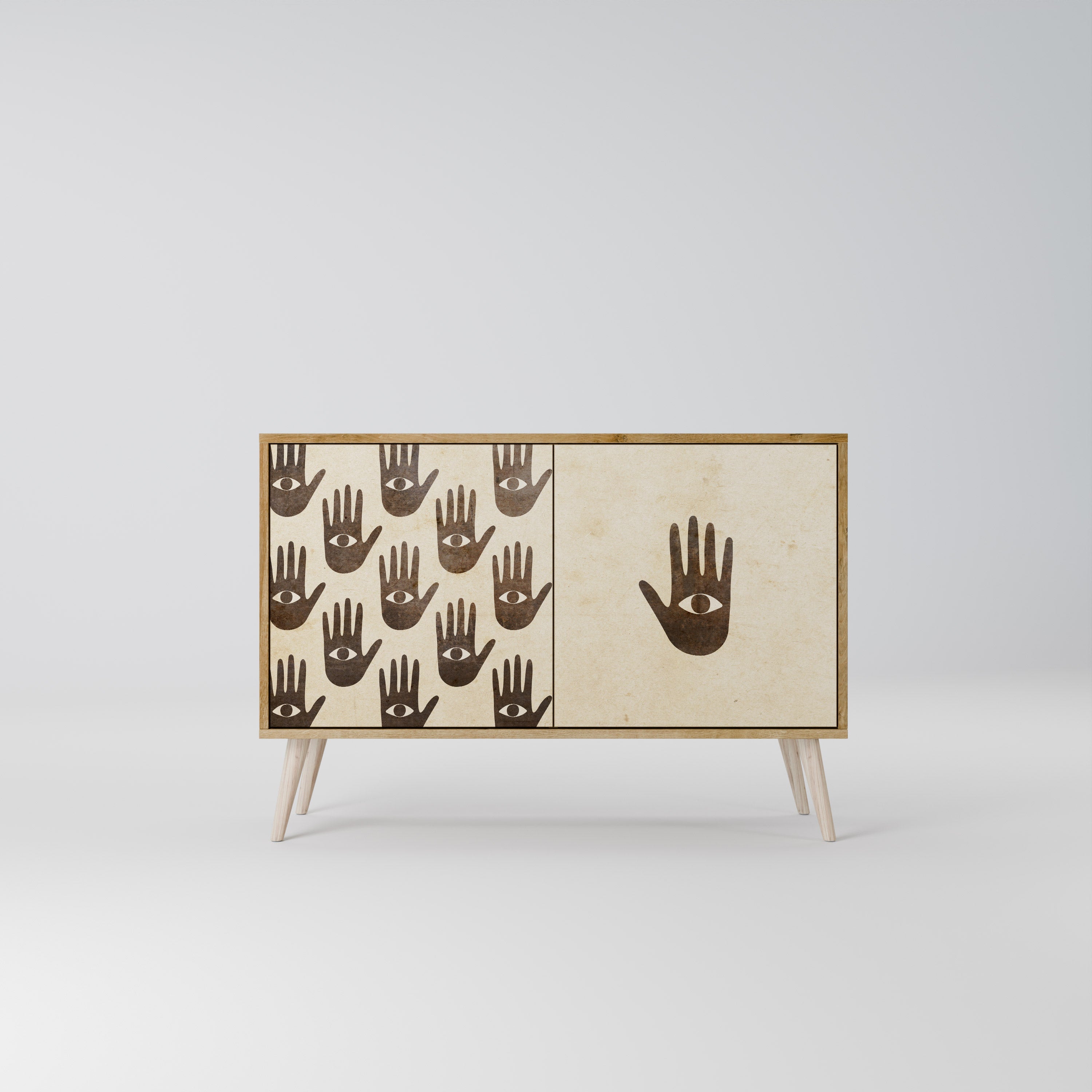 VOIR PLUS Buffet 2 portes effet chêne