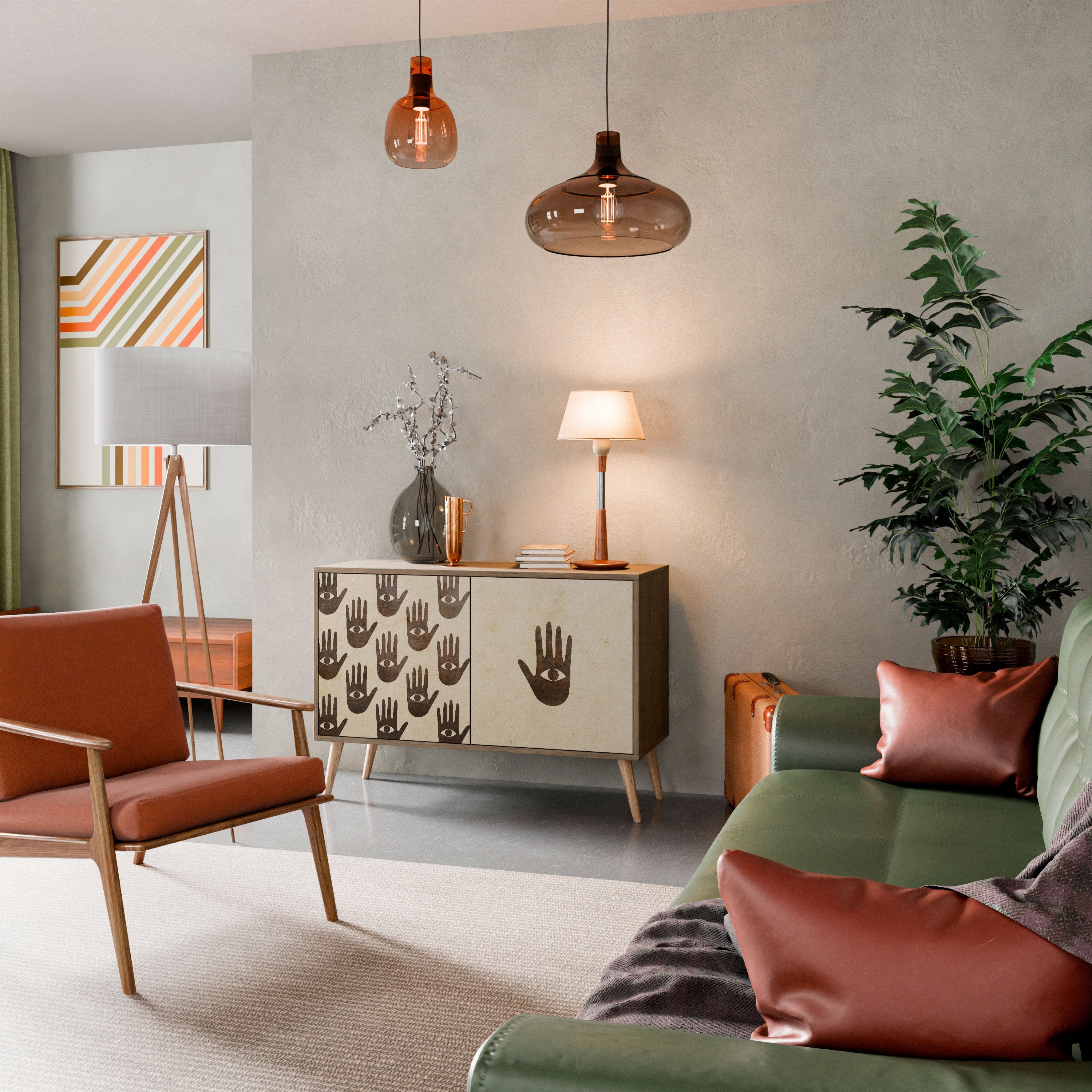 VOIR PLUS Buffet 2 portes effet chêne