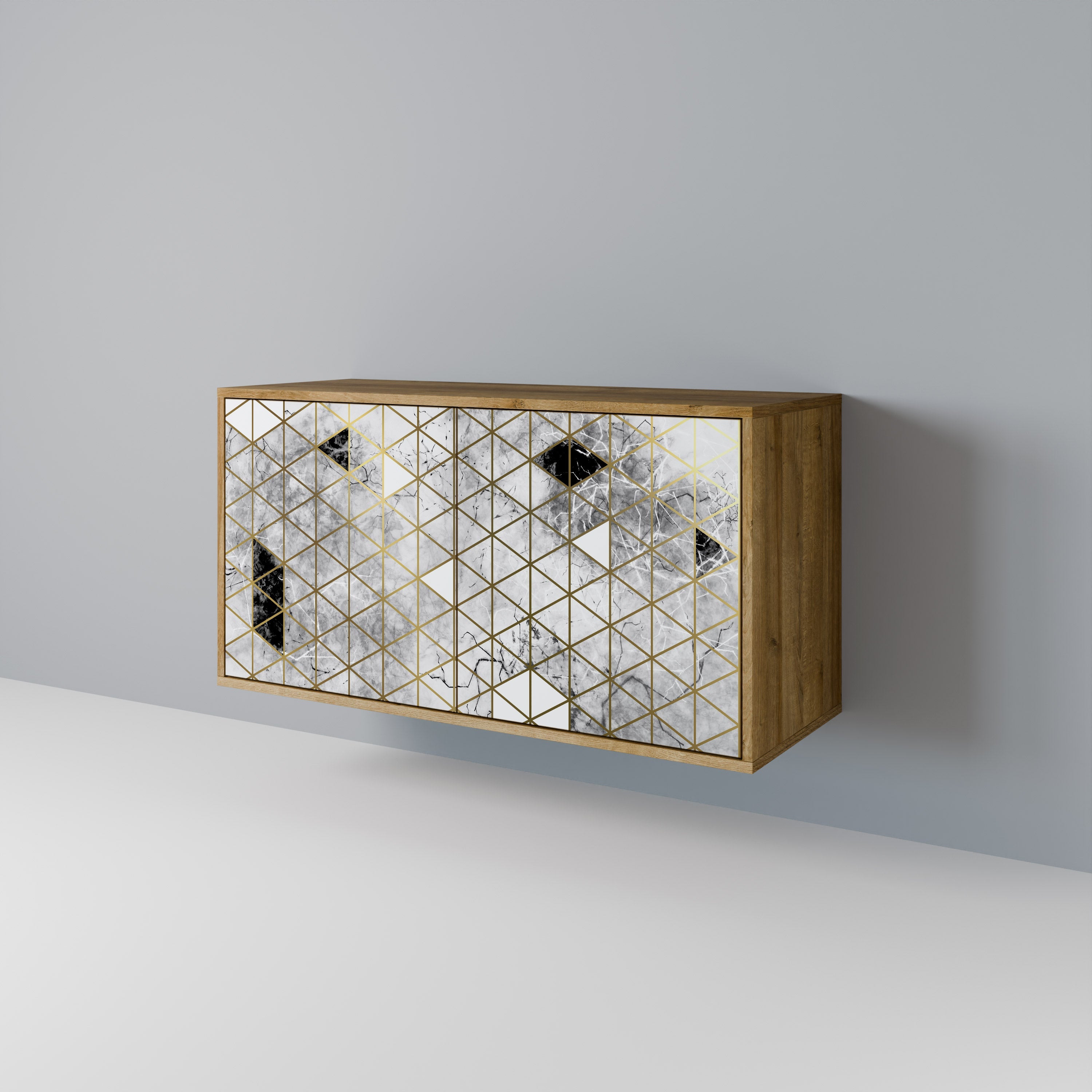 Buffet 2 portes ASHEN ARIA effet chêne