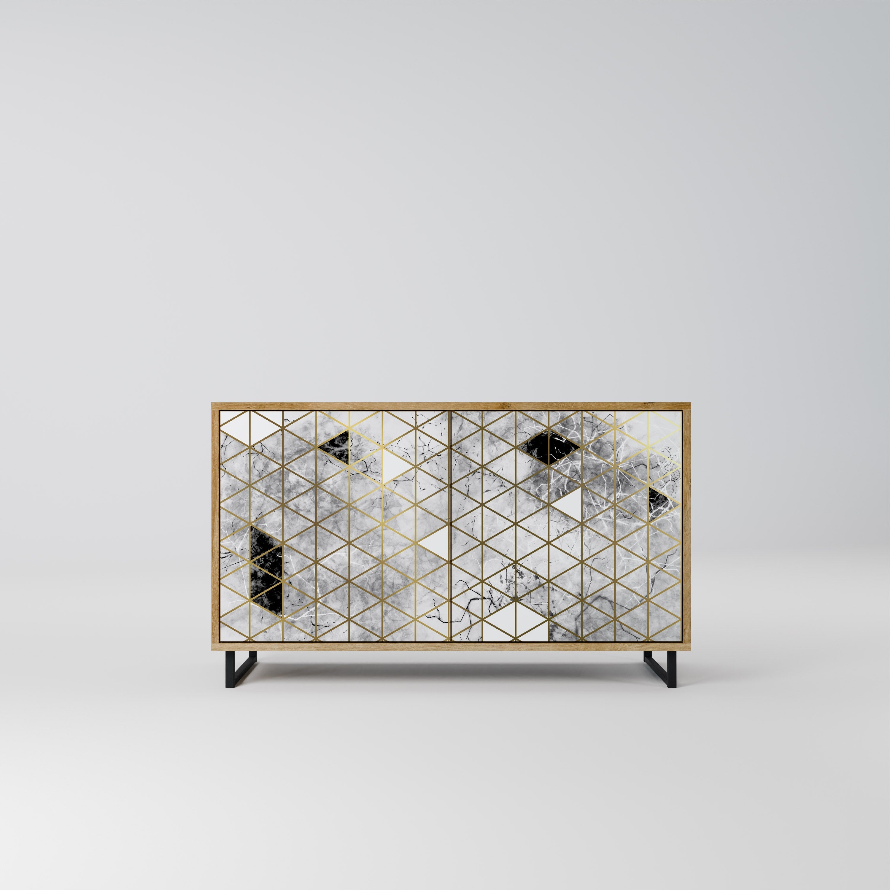 Buffet 2 portes ASHEN ARIA effet chêne