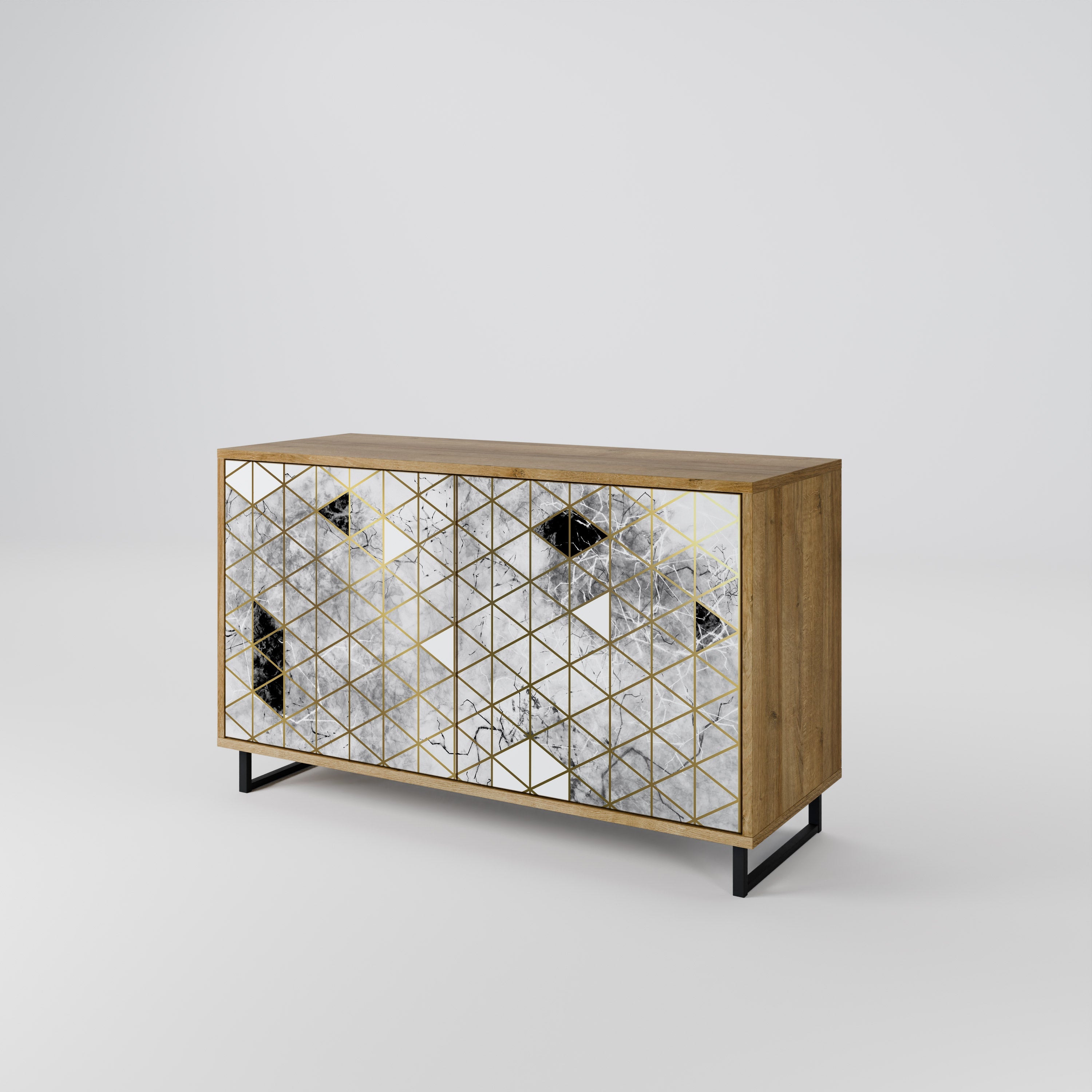 Buffet 2 portes ASHEN ARIA effet chêne