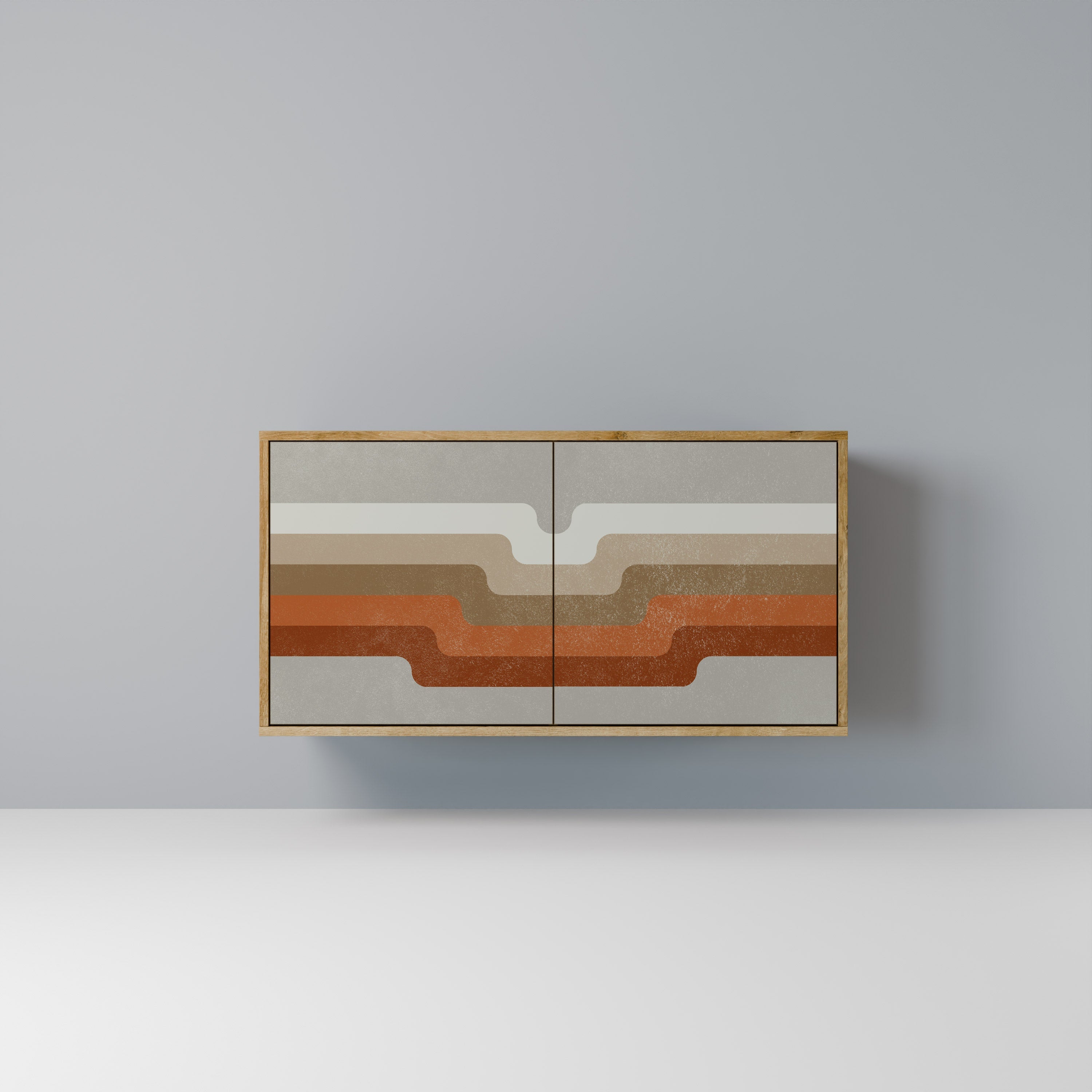 Buffet 2 portes PECULIAR TRAIL effet chêne