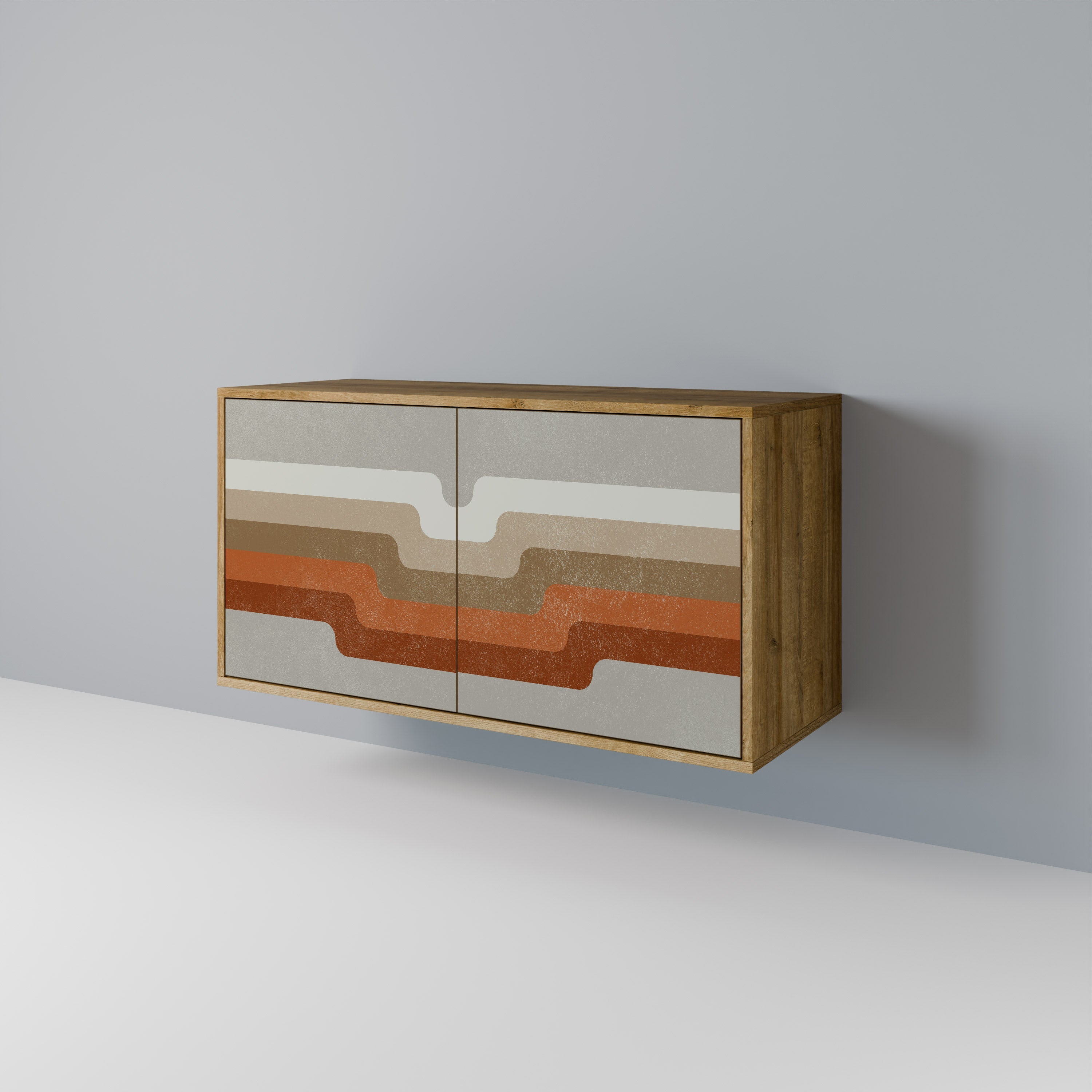 Buffet 2 portes PECULIAR TRAIL effet chêne