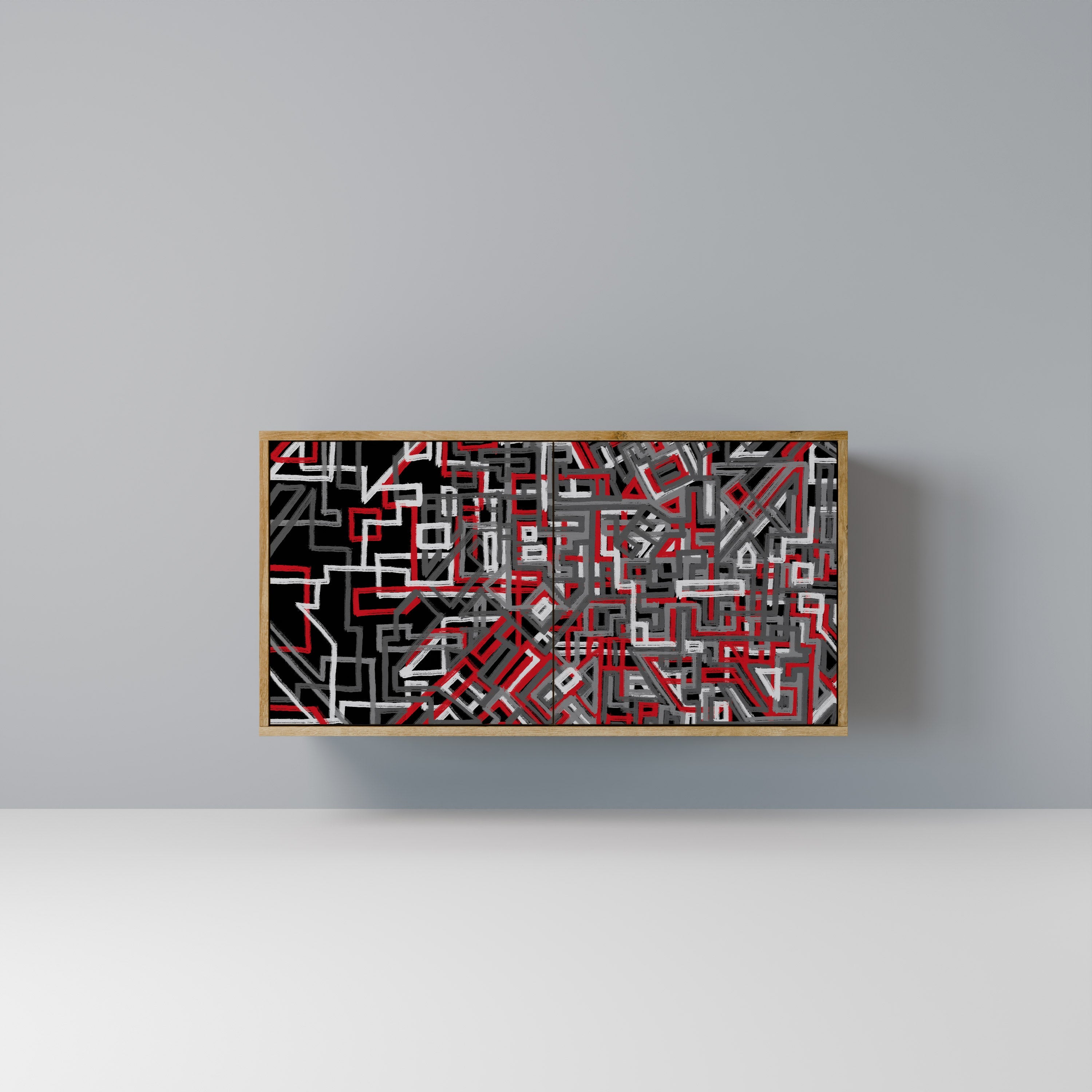 Buffet 2 portes BROKEN LINES effet chêne