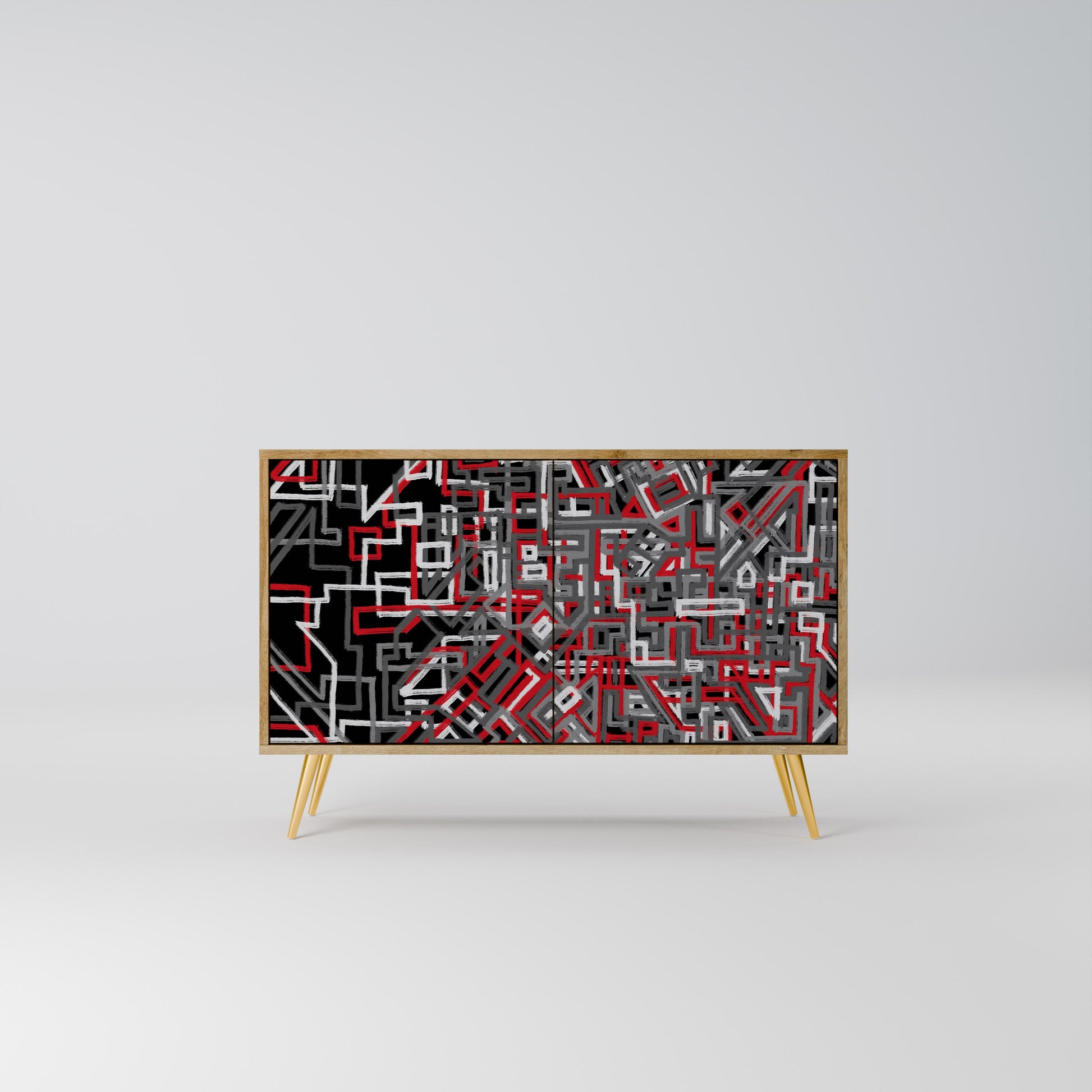BROKEN LINES 2-Door Sideboard in Oak Effect
