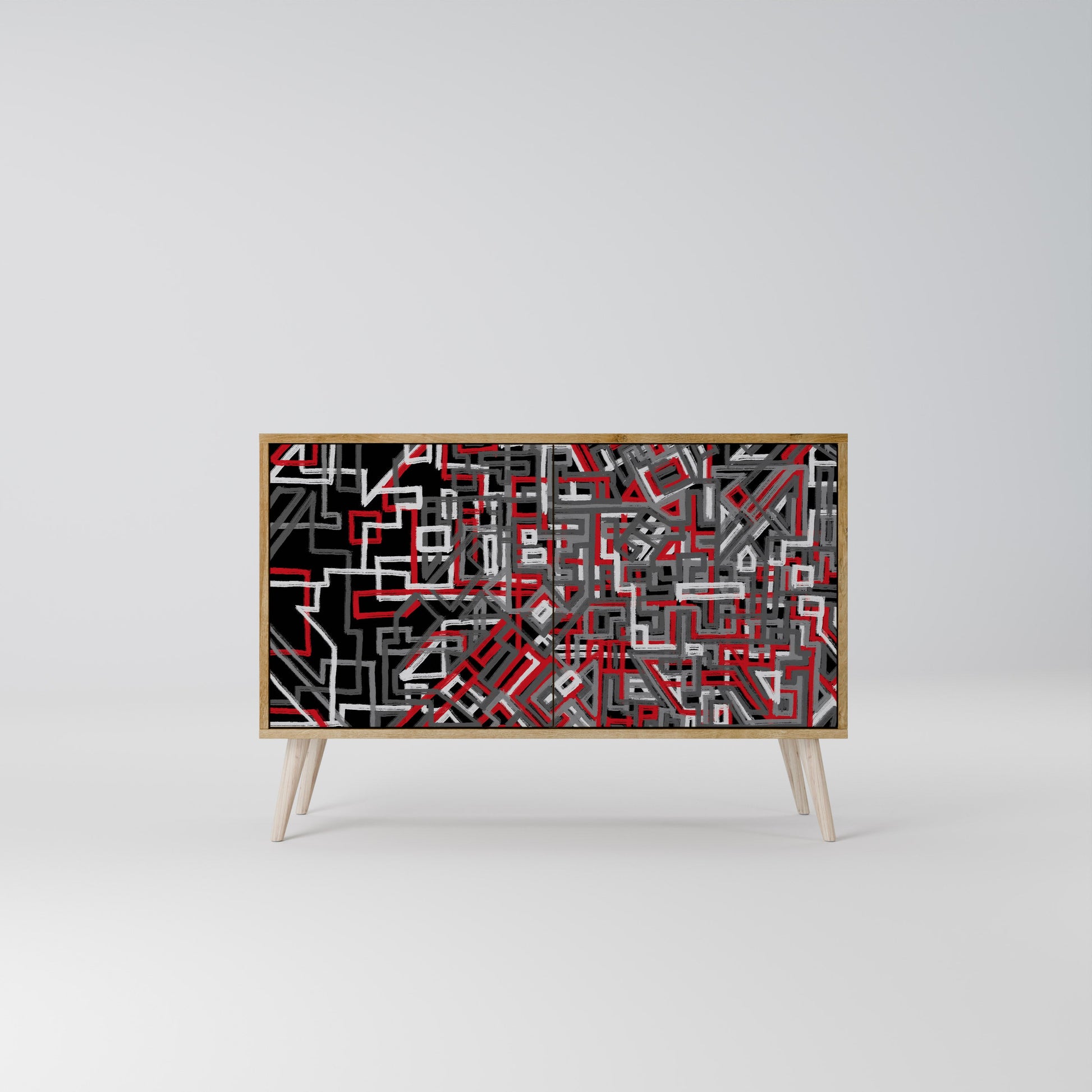 BROKEN LINES 2-Door Sideboard in Oak Effect