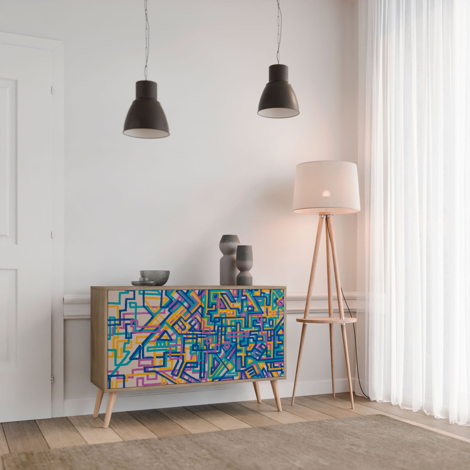 MEMORIES MAP 2-Door Sideboard in Oak Effect