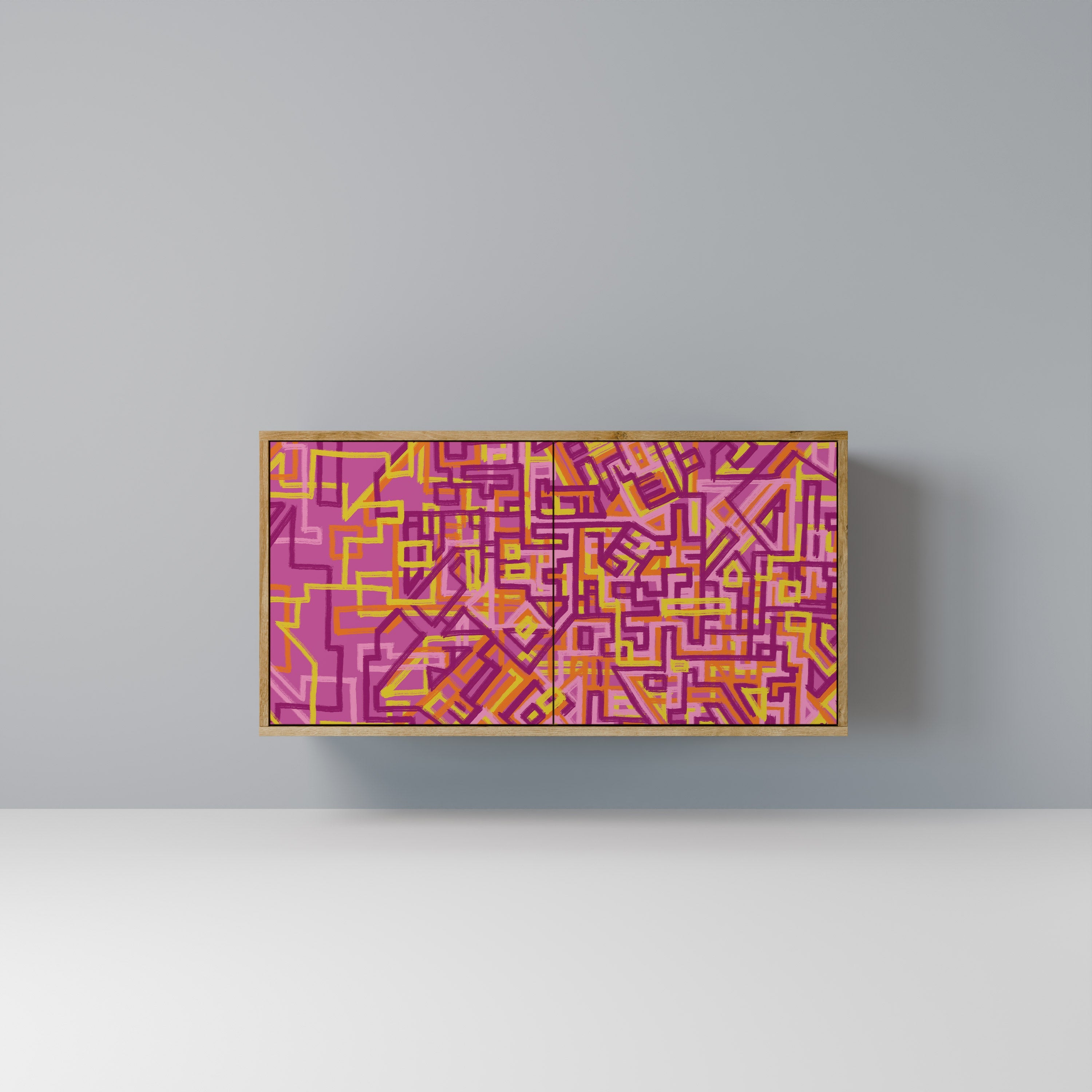 Buffet 2 portes LOVELY MEMORIES effet chêne