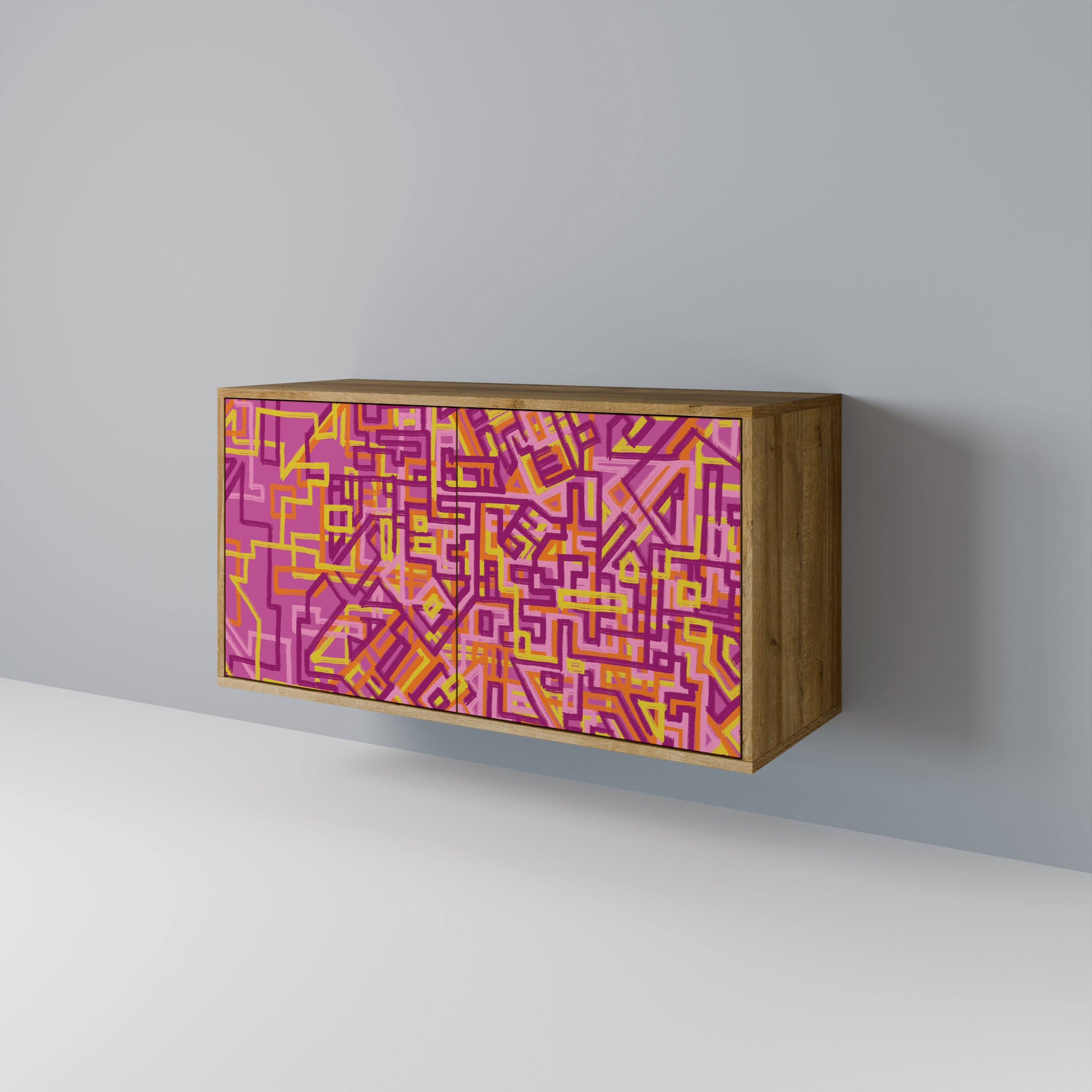 Buffet 2 portes LOVELY MEMORIES effet chêne