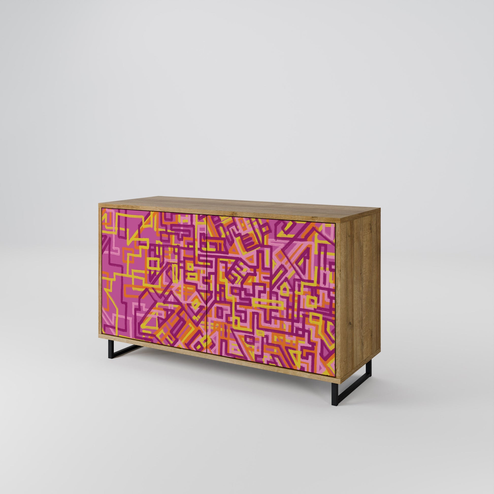 LOVELY MEMORIES 2-Door Sideboard in Oak Effect