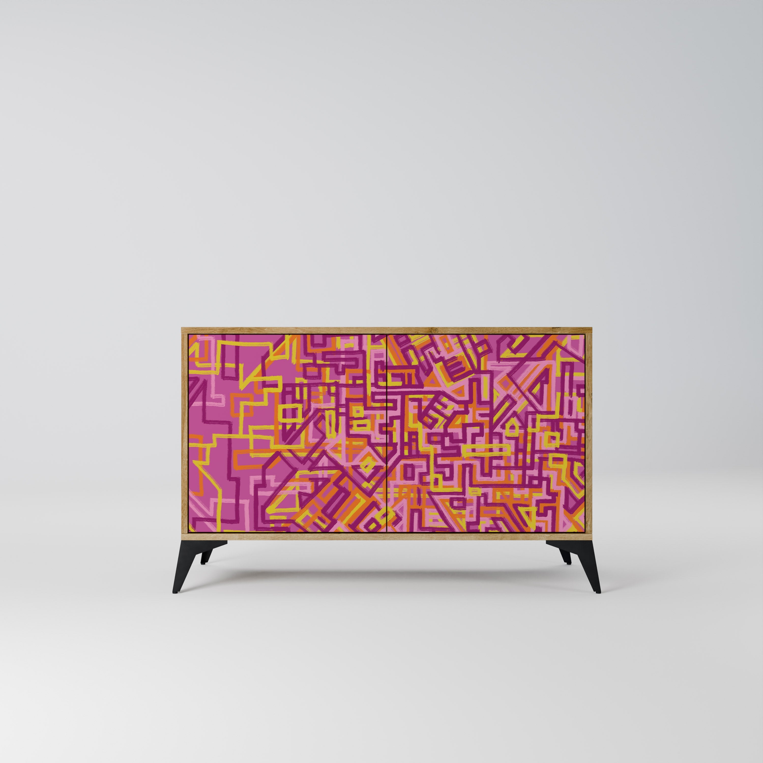 Buffet 2 portes LOVELY MEMORIES effet chêne