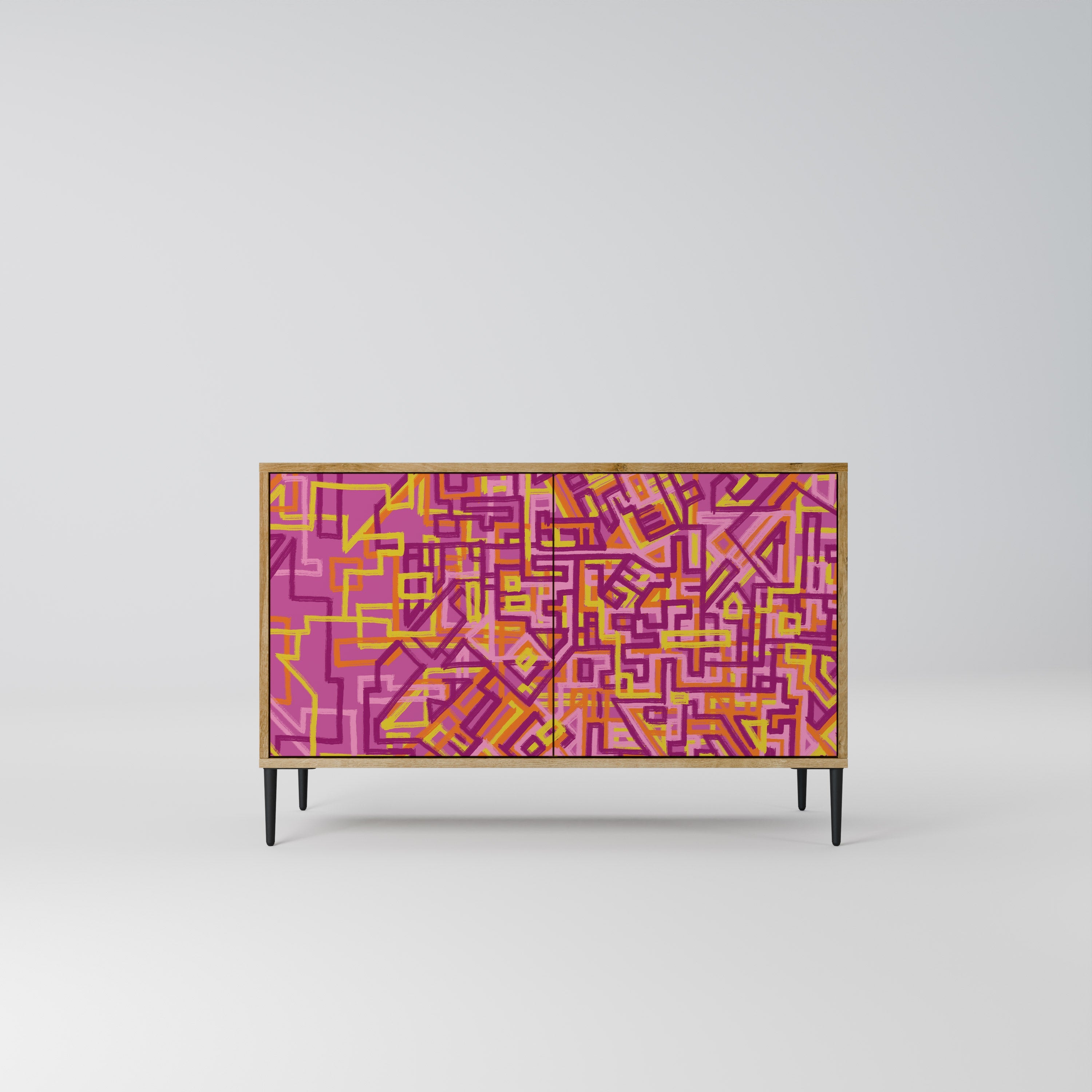 Buffet 2 portes LOVELY MEMORIES effet chêne