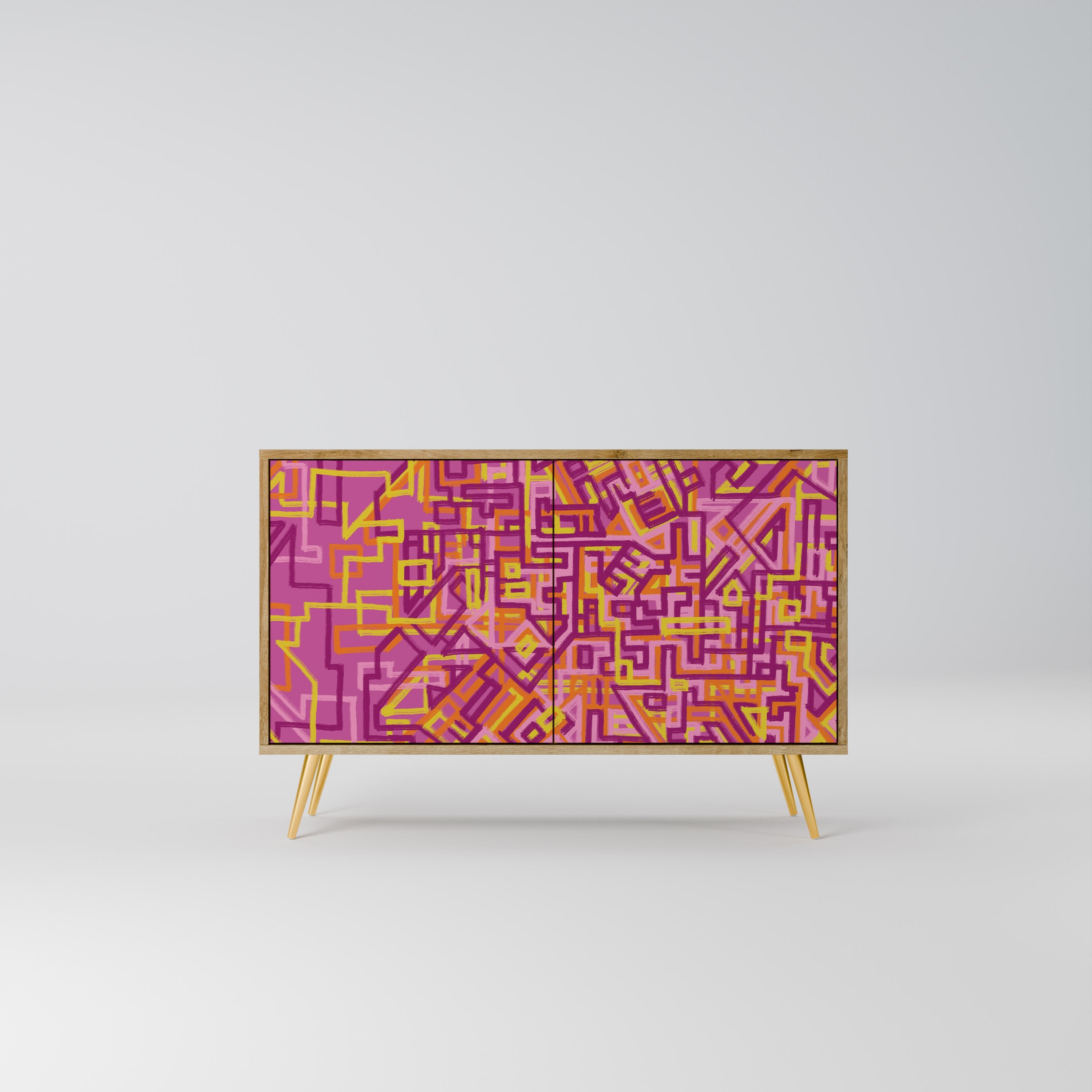 Buffet 2 portes LOVELY MEMORIES effet chêne