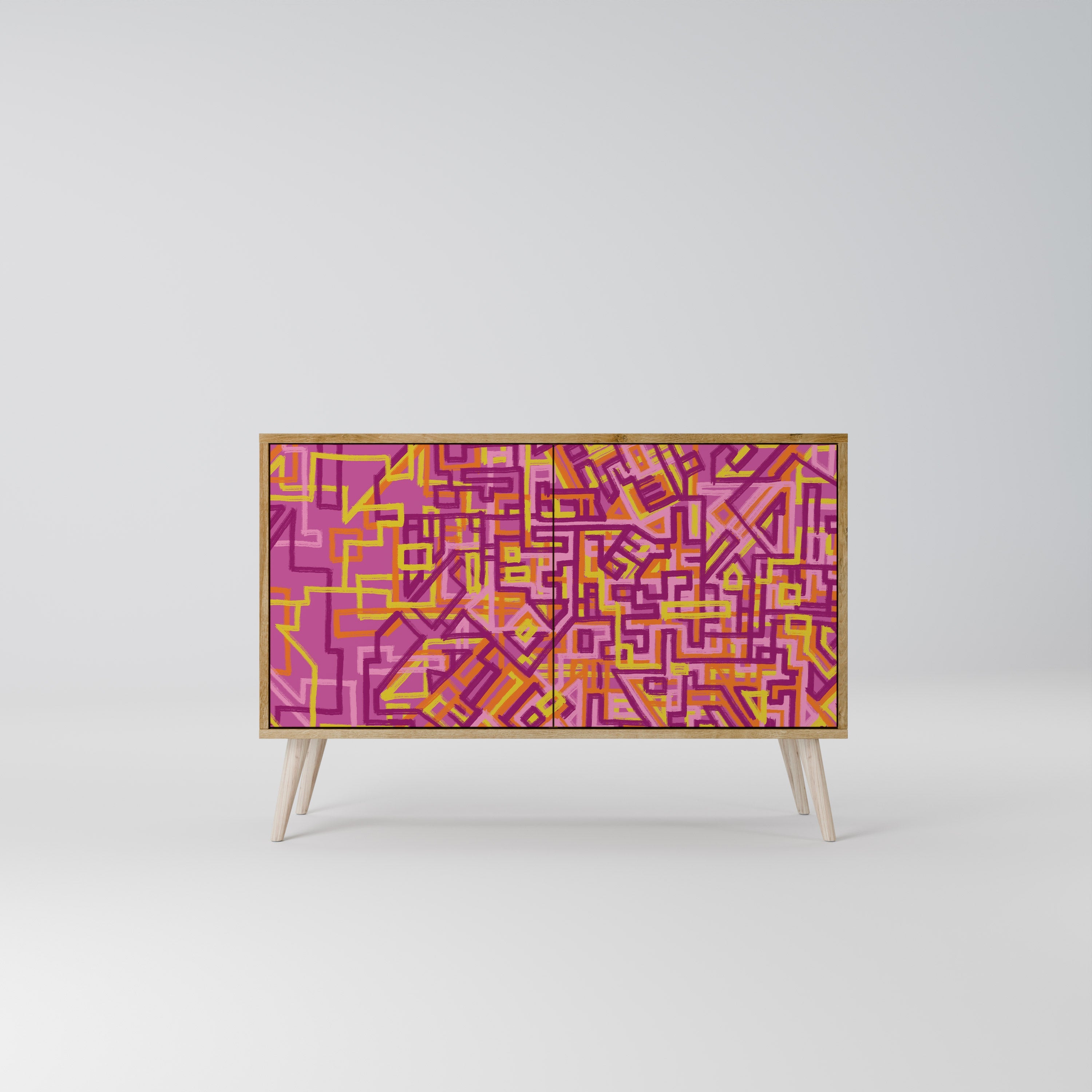 Buffet 2 portes LOVELY MEMORIES effet chêne