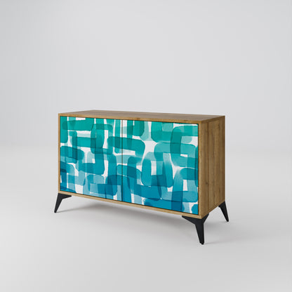 TURQUOISE RECTANGLES 2-Door Sideboard