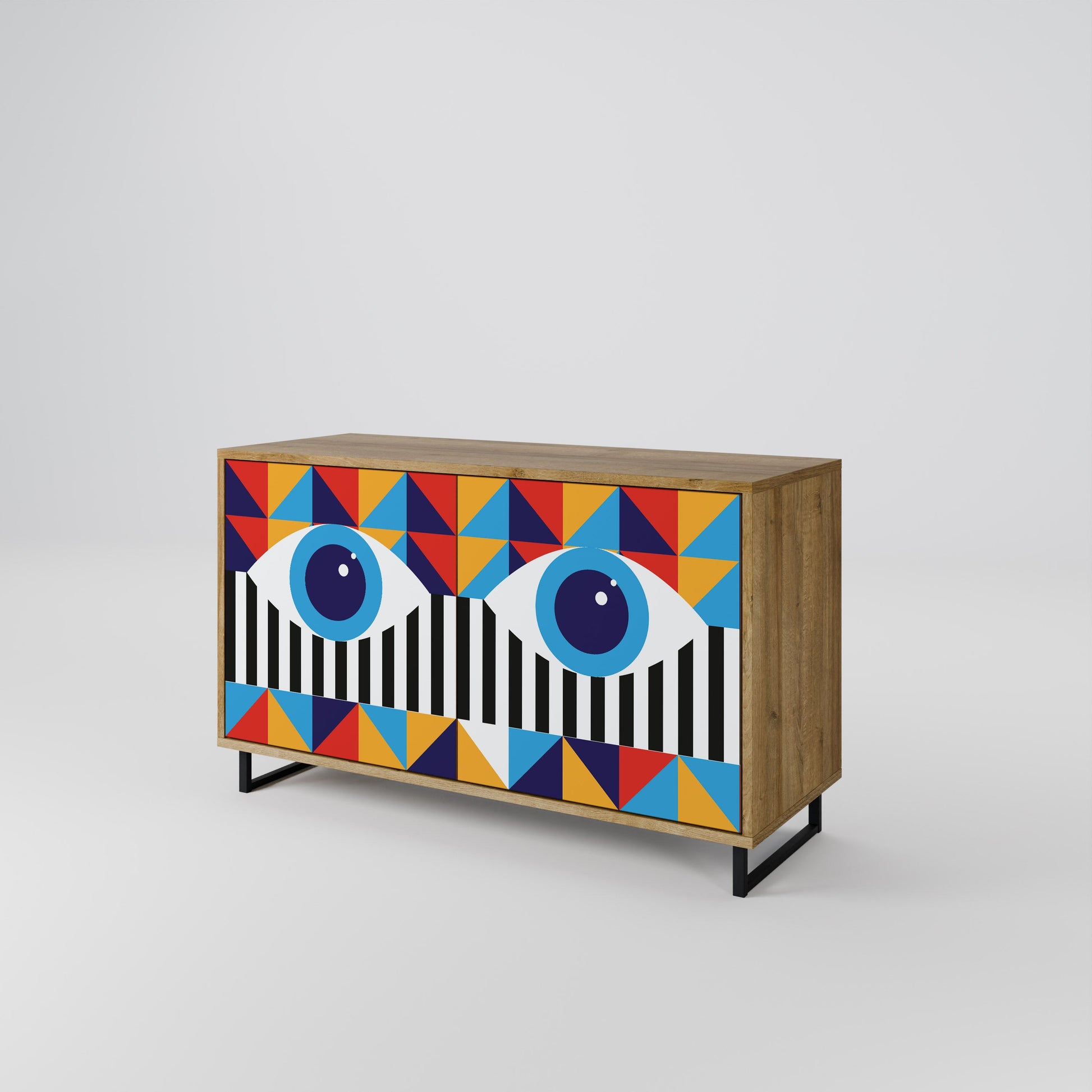 ABSTRACTION AND GEOMETRY 2-Door Sideboard in Oak Effect