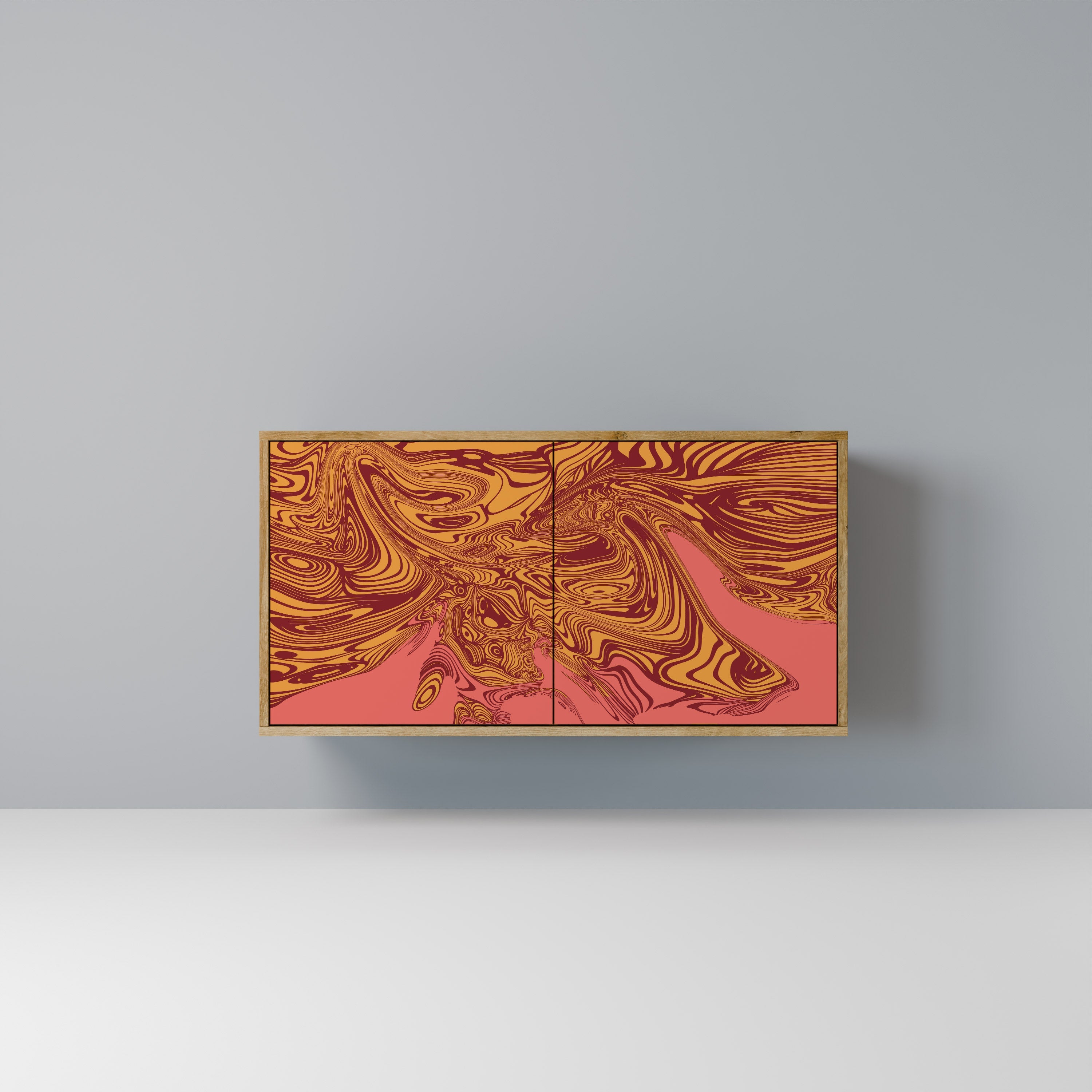 Buffet 2 portes FLOATING THOUGHTS effet chêne